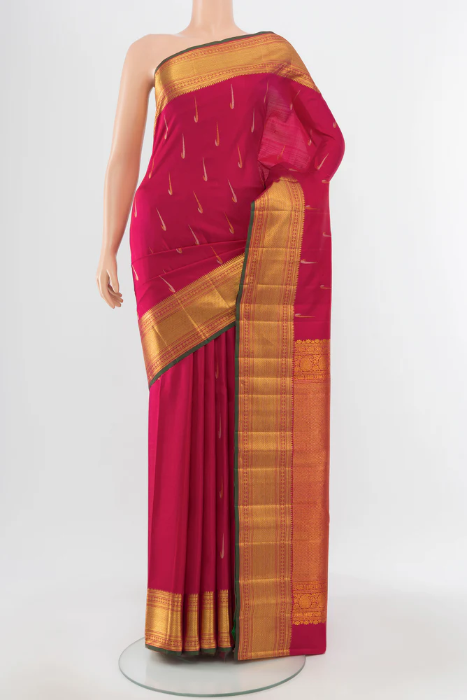 Dark Pink Kanjivaram Silk Saree