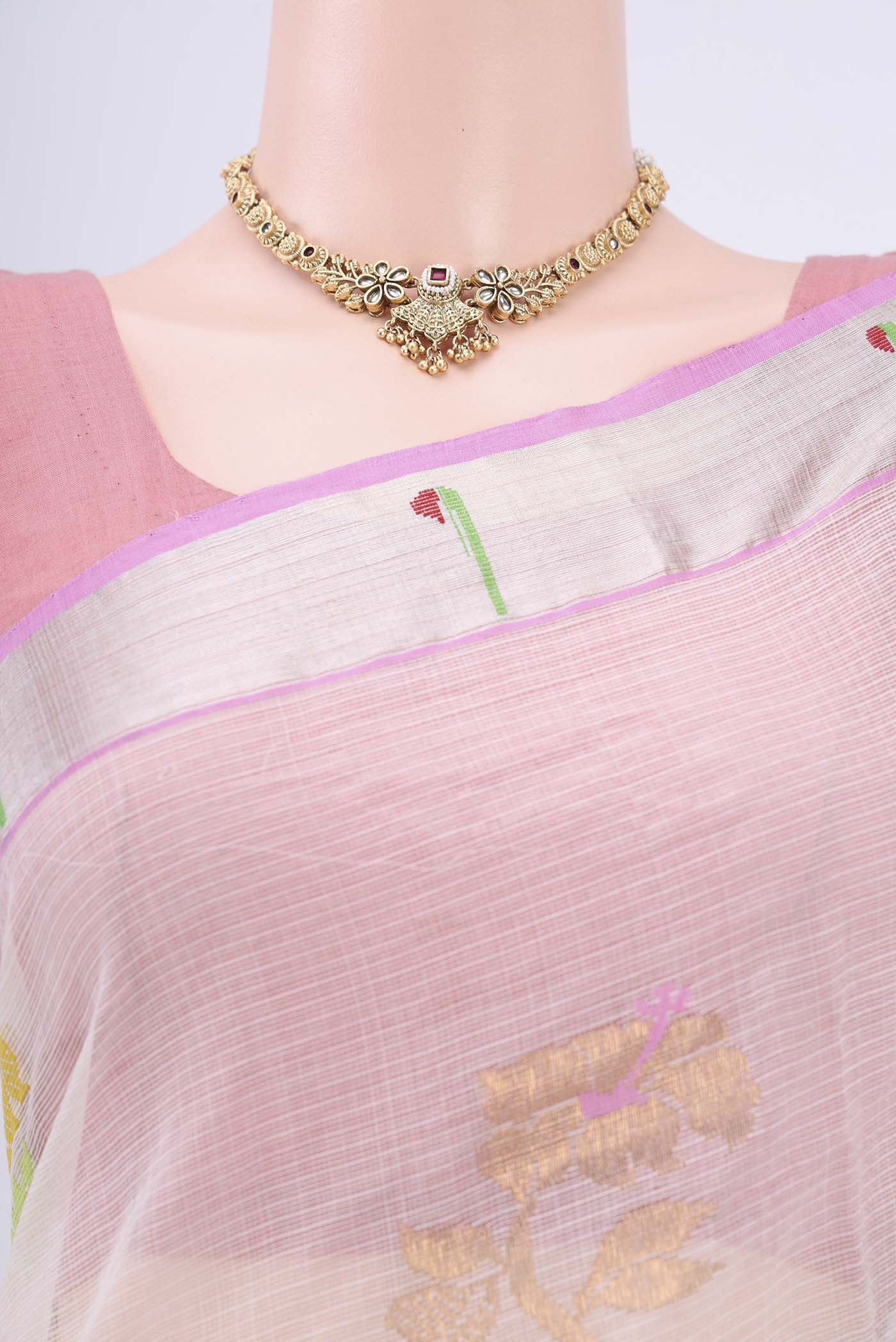 Pure Silk Pure Zari Off White Kota Saree - Image 2