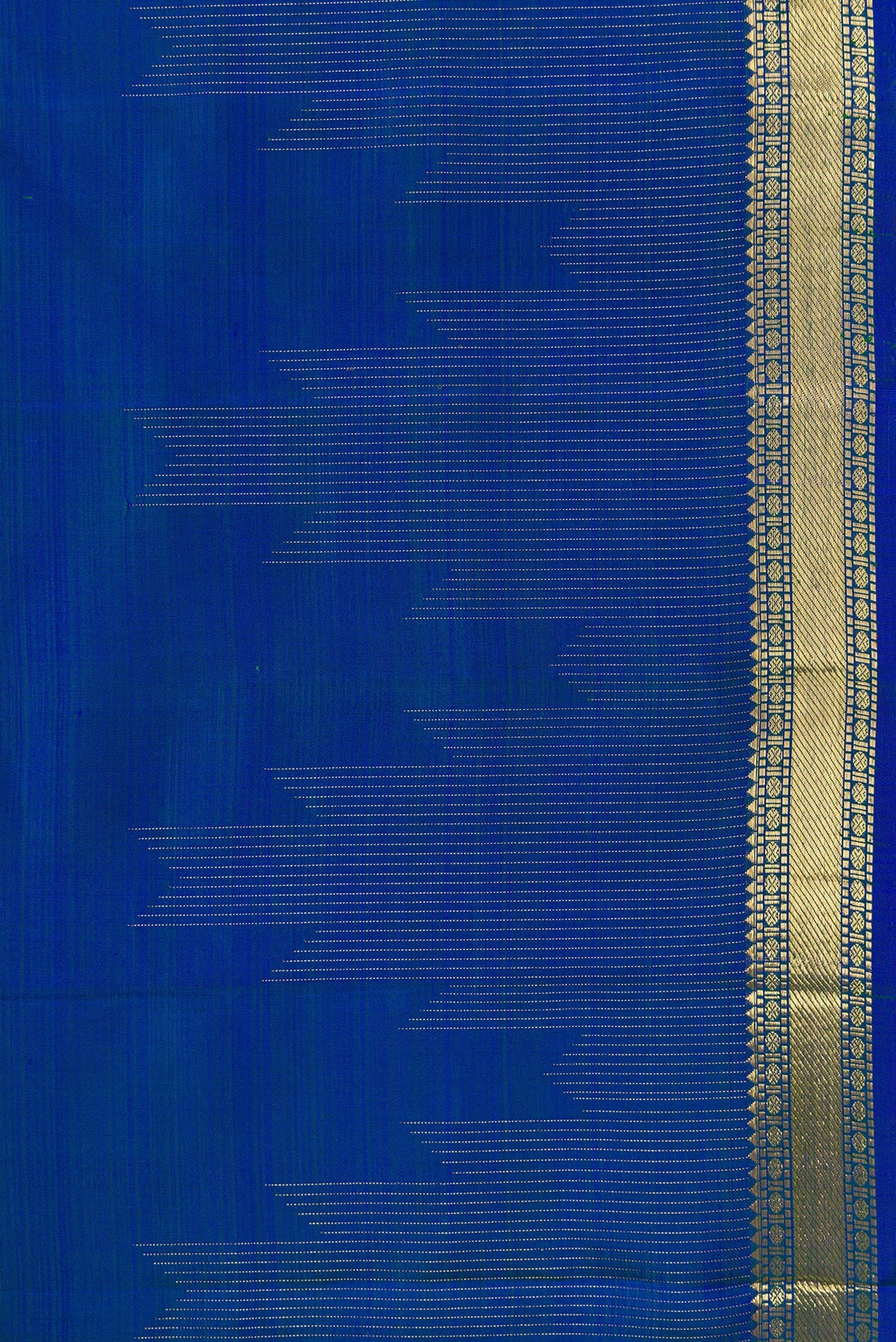 Pure Silk Pure Zari Royal Blue Kanchipuram Saree - Image 3