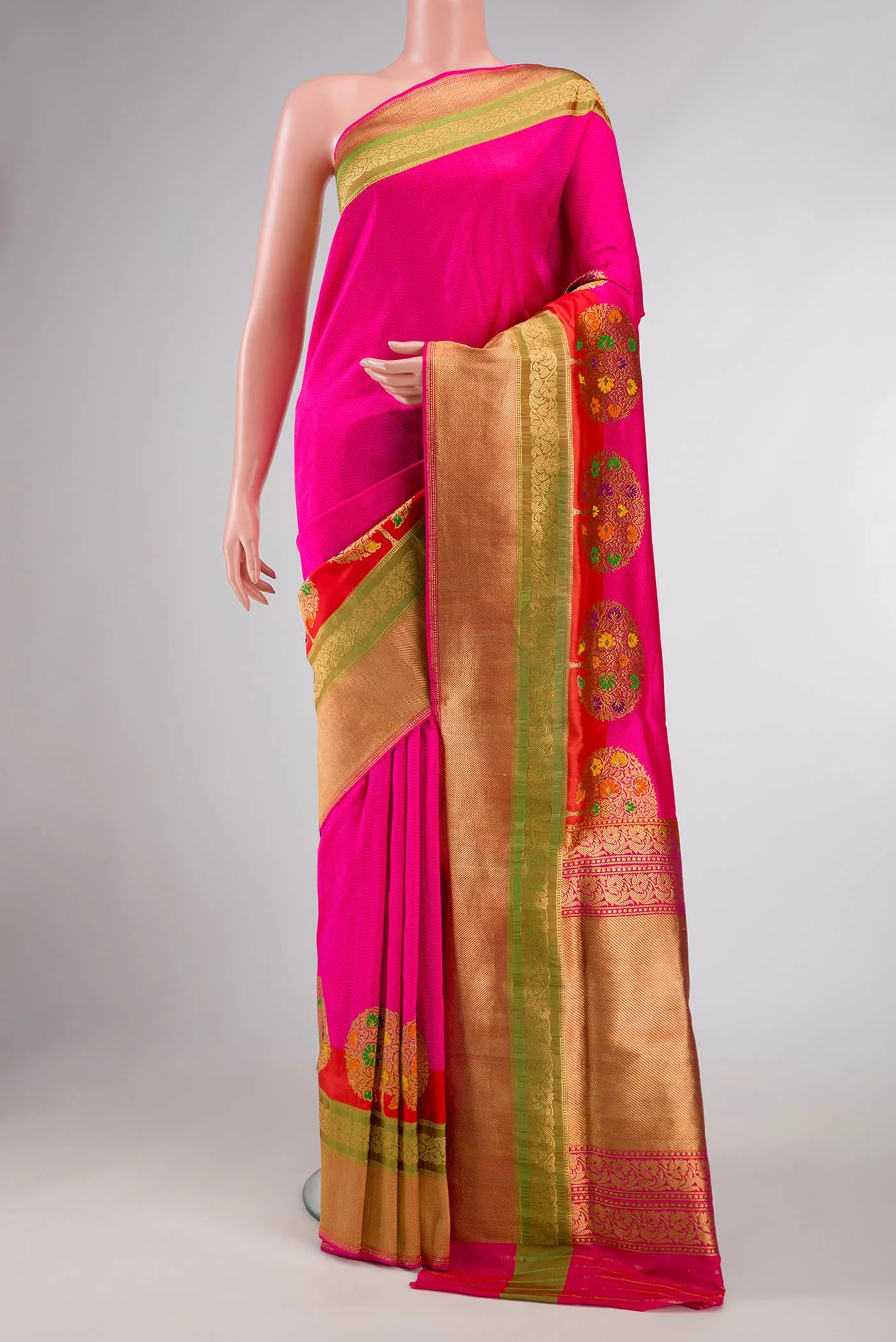 Pure Silk Pure Zari Pink Dual Tone Banarasi Saree