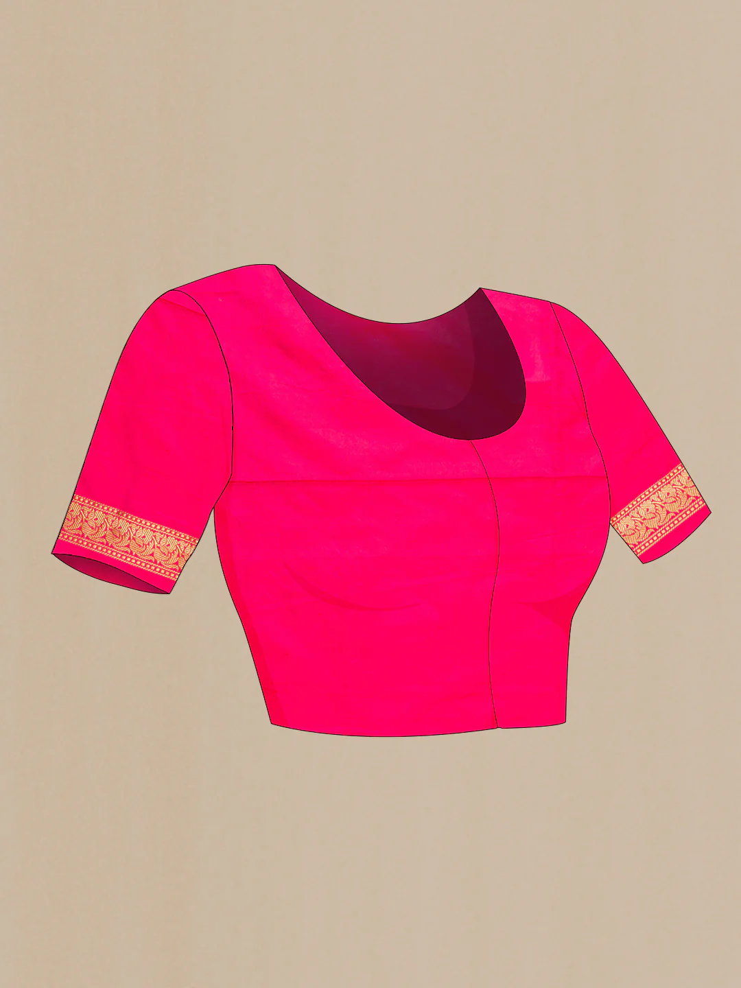 Pure Silk Pure Zari Pink Dual Tone Banarasi Saree - Image 5