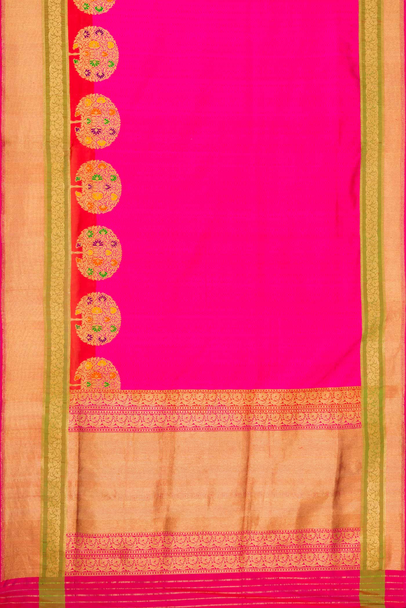 Pure Silk Pure Zari Pink Dual Tone Banarasi Saree - Image 6