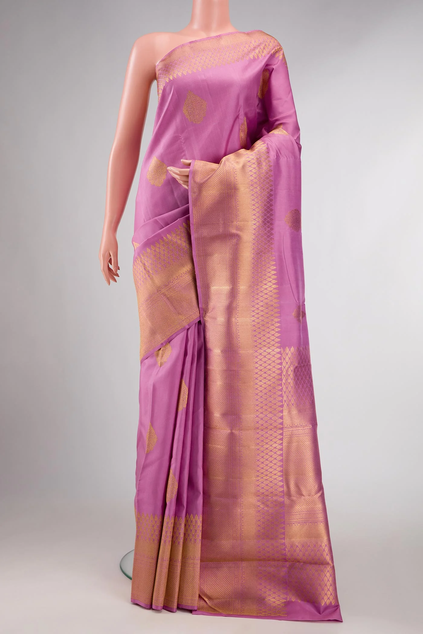 Pure Silk Pure Zari Pink Kanjivaram Saree
