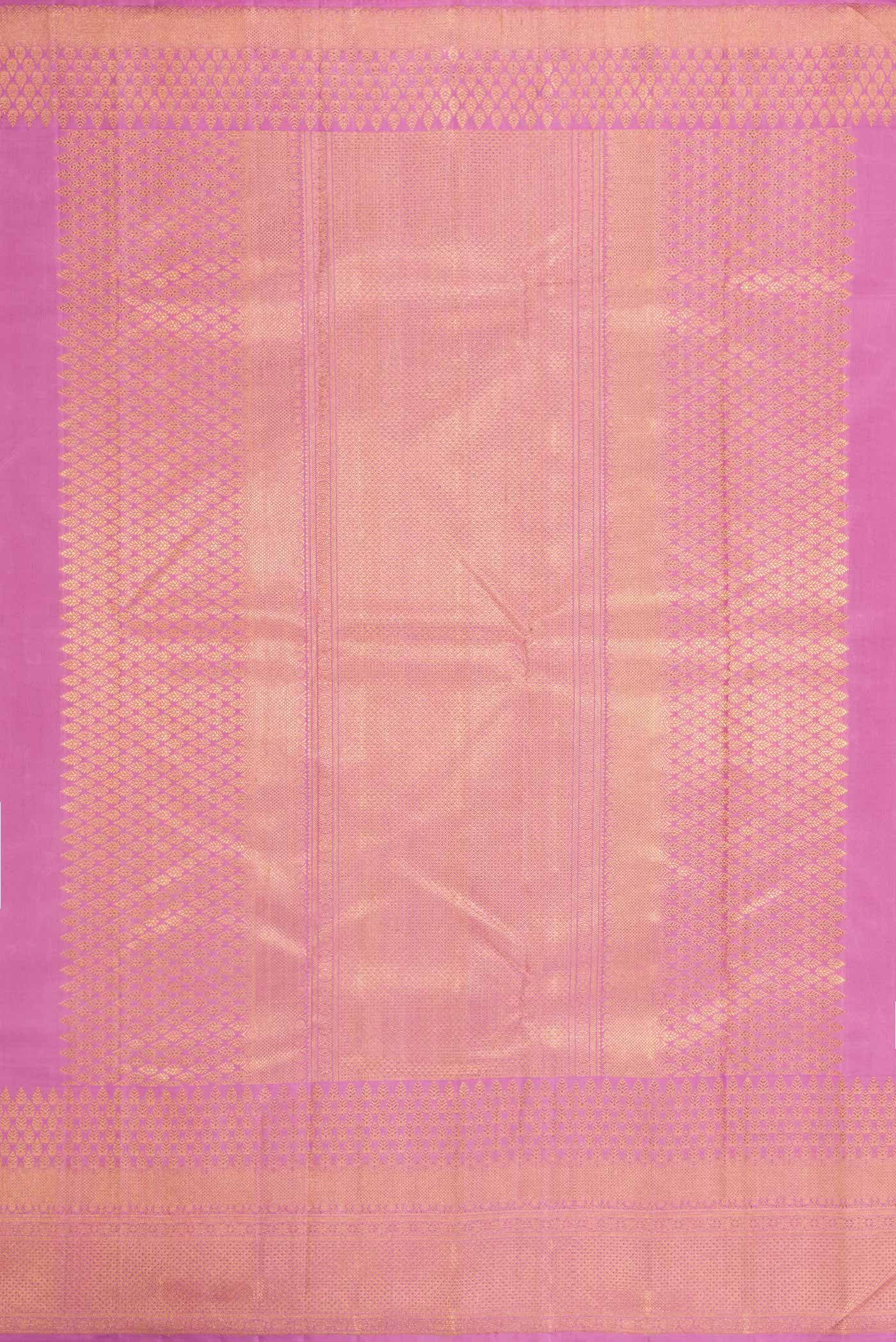 Pure Silk Pure Zari Pink Kanjivaram Saree - Image 7