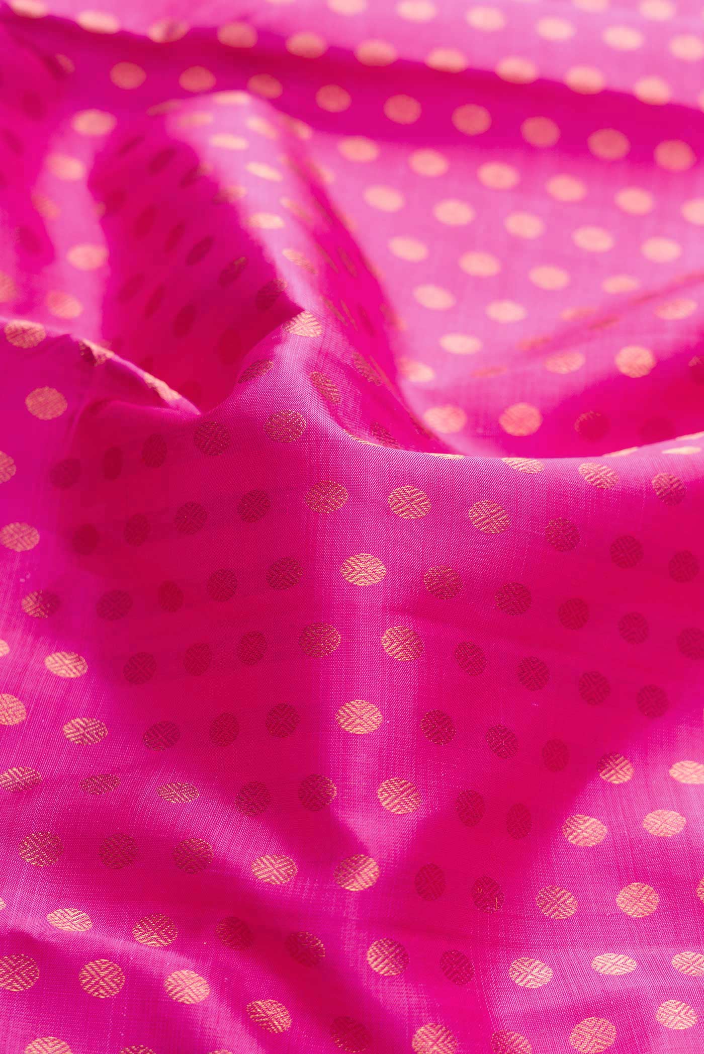 Pure Silk Pure Zari Pink Dual Tone Kanjivaram Saree - Image 2