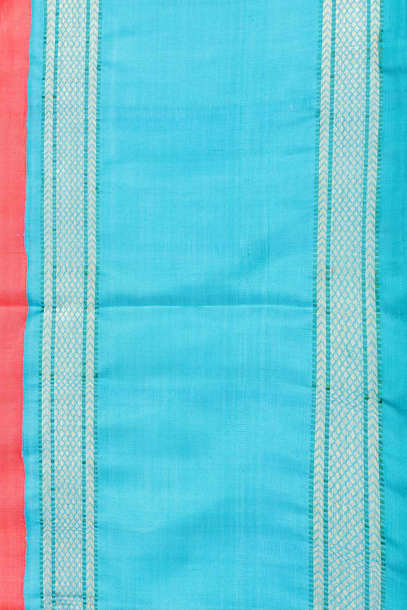 Pure Silk Pure Zari Coral Kanjivaram Saree - Image 3