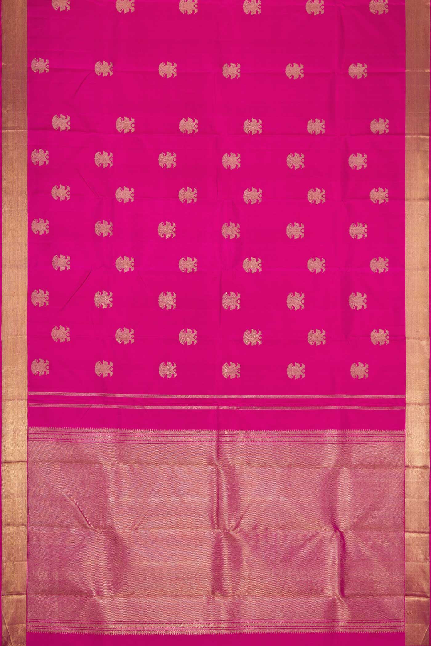 Pure Silk Pure Zari Pink Dual Tone Kanjivaram Saree - Image 6