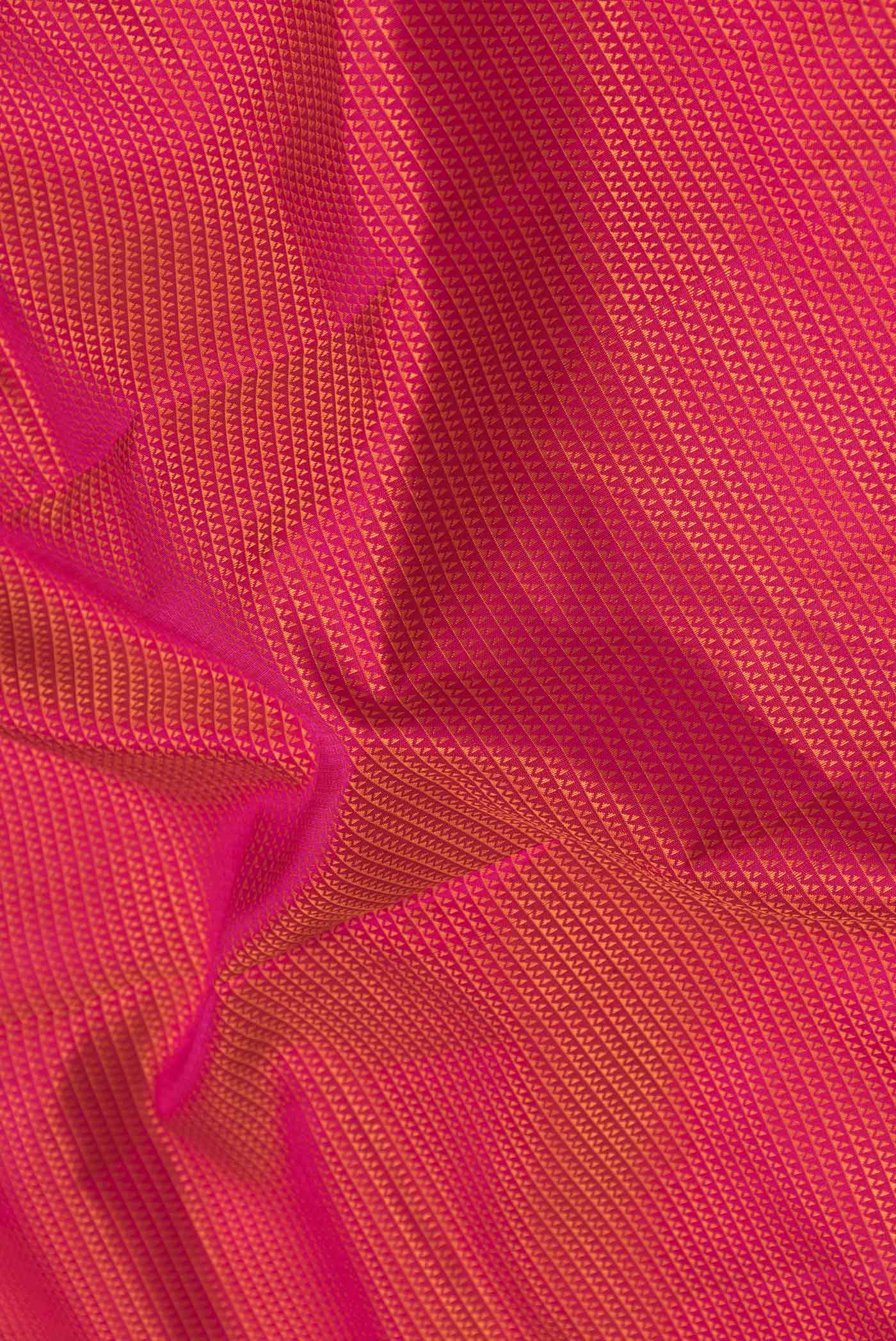 Pure Silk Pure Zari Pink Dual Tone Kanchipuram Saree - Image 2