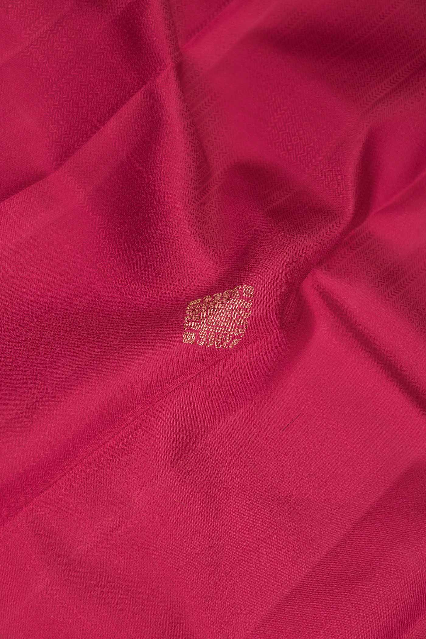 Pure Silk Pure Zari Pink Dual Tone Kanjivaram Saree - Image 2