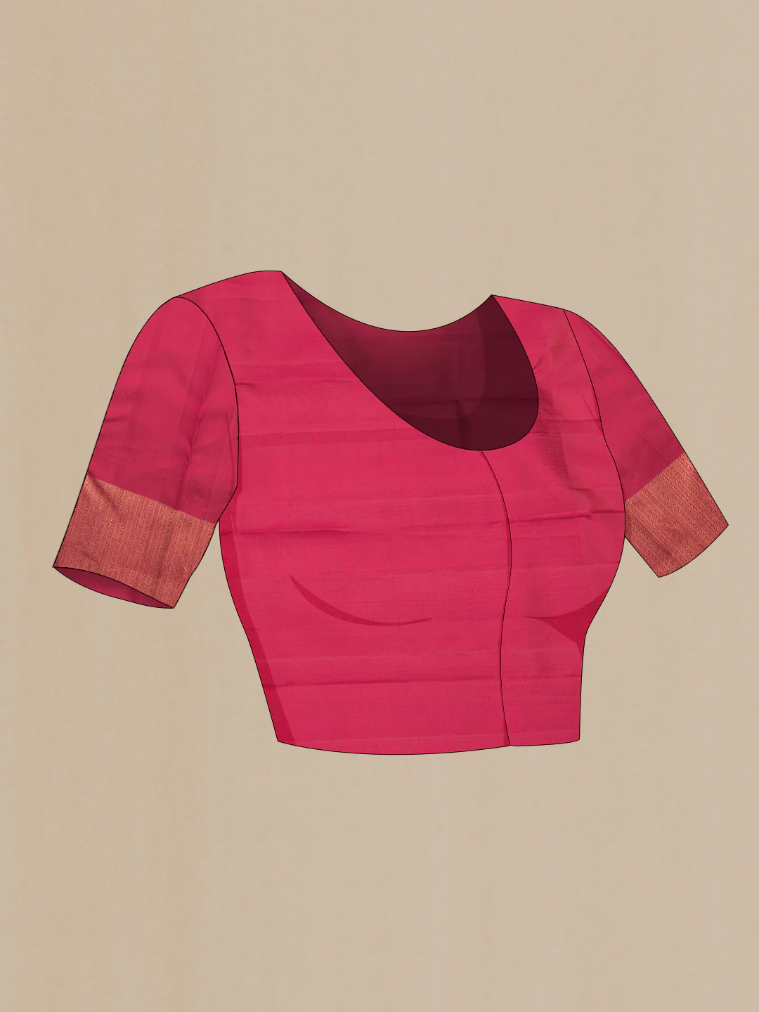 Pure Silk Pure Zari Pink Dual Tone Kanjivaram Saree - Image 5