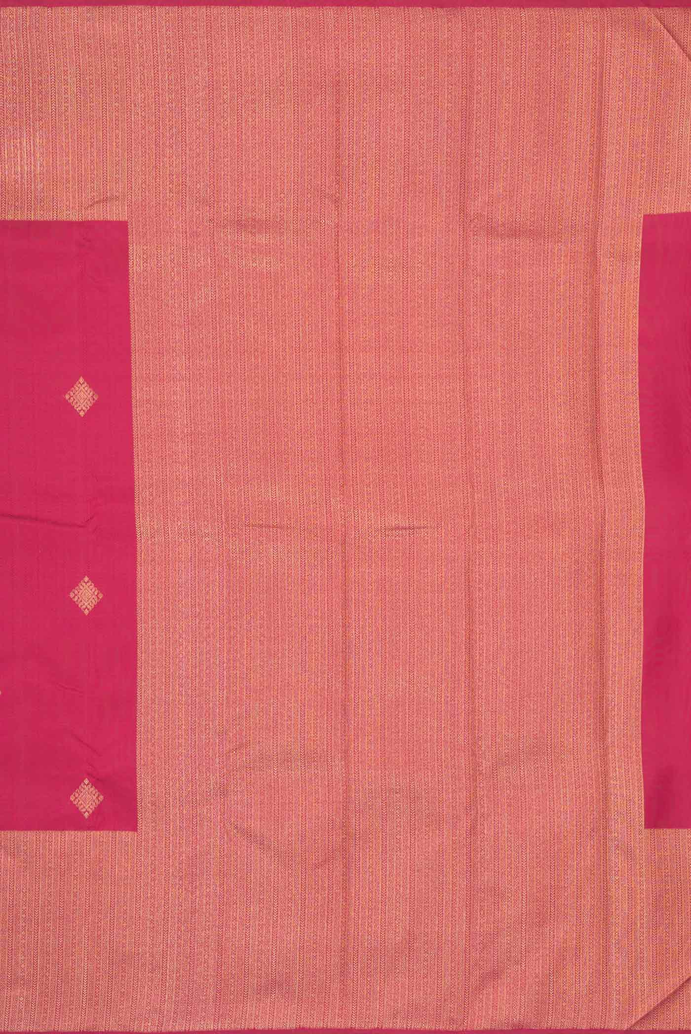 Pure Silk Pure Zari Pink Dual Tone Kanjivaram Saree - Image 7