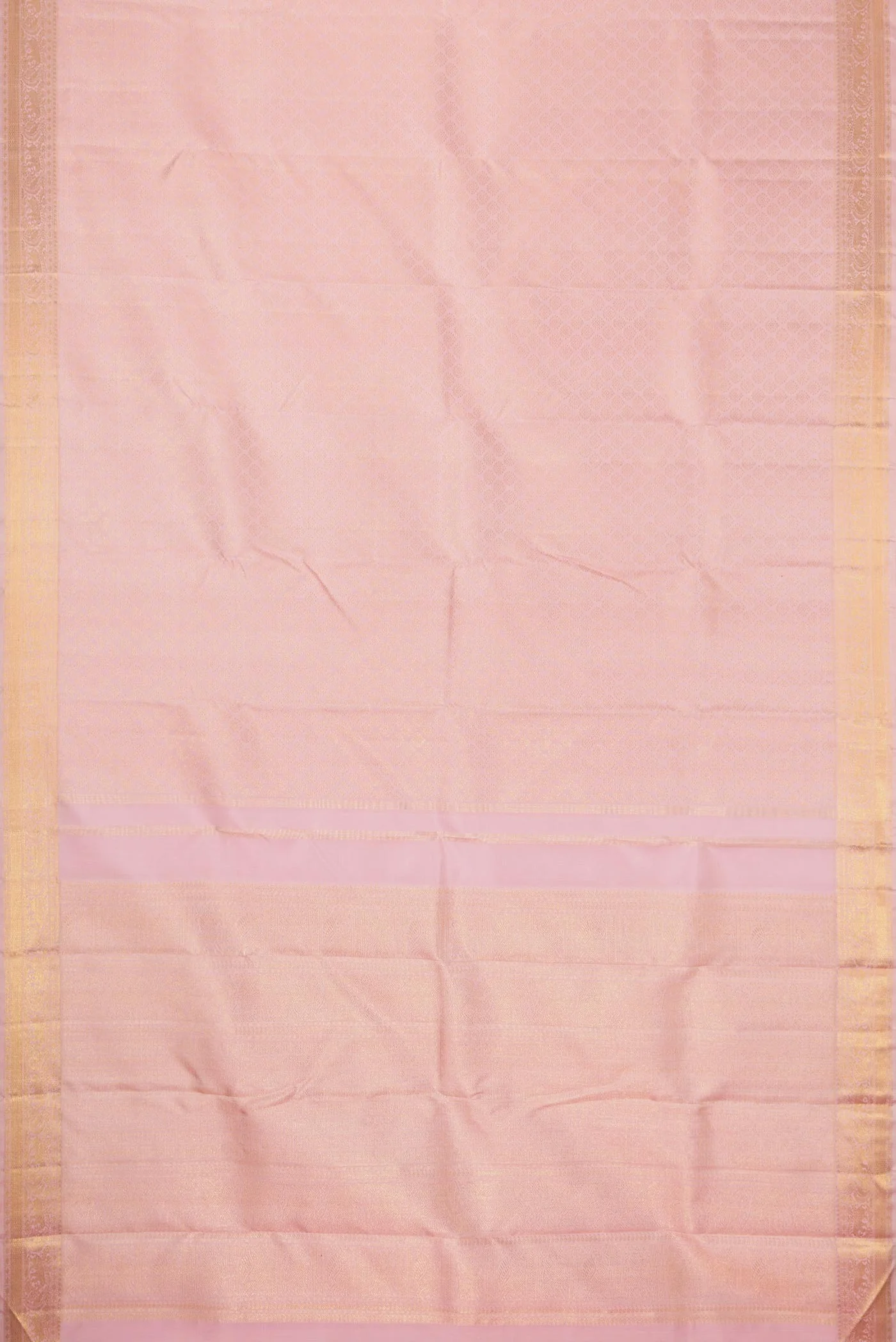 Pure Silk Pure Zari Pink Dual Tone Kanjivaram Saree - Image 6