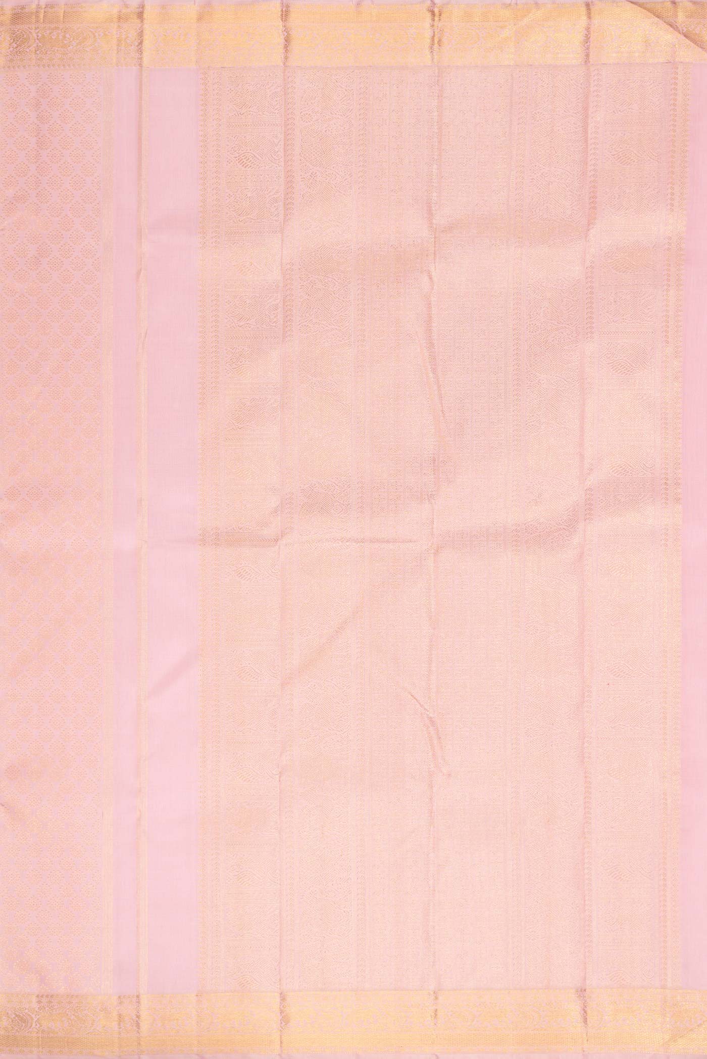Pure Silk Pure Zari Pink Dual Tone Kanjivaram Saree - Image 7