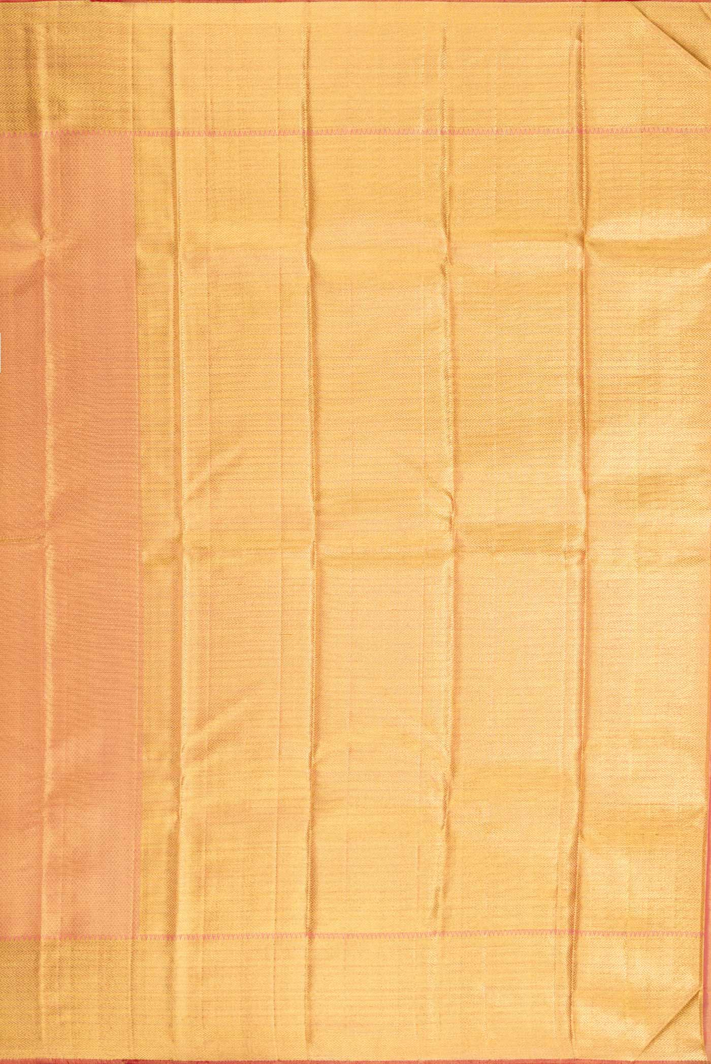 Pure Silk Pure Zari Peach Dual Tone Kanjivaram Tissue Saree - Image 7