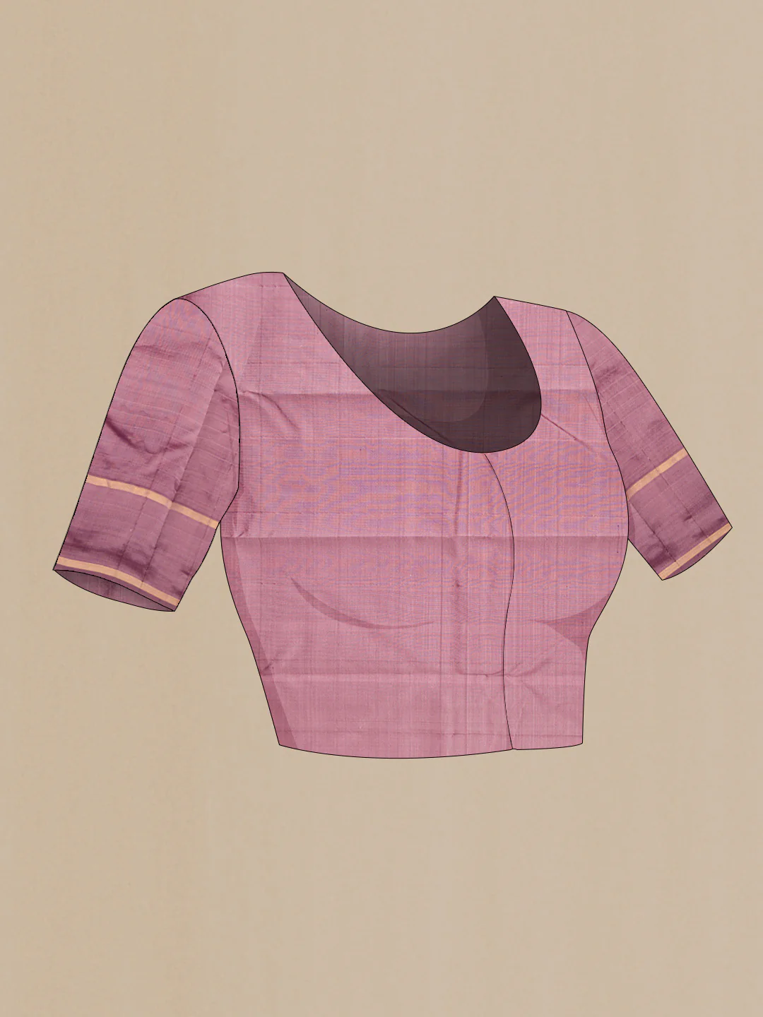 Pure Silk Pure Zari Pink Dual Tone Kanchipuram Saree - Image 5