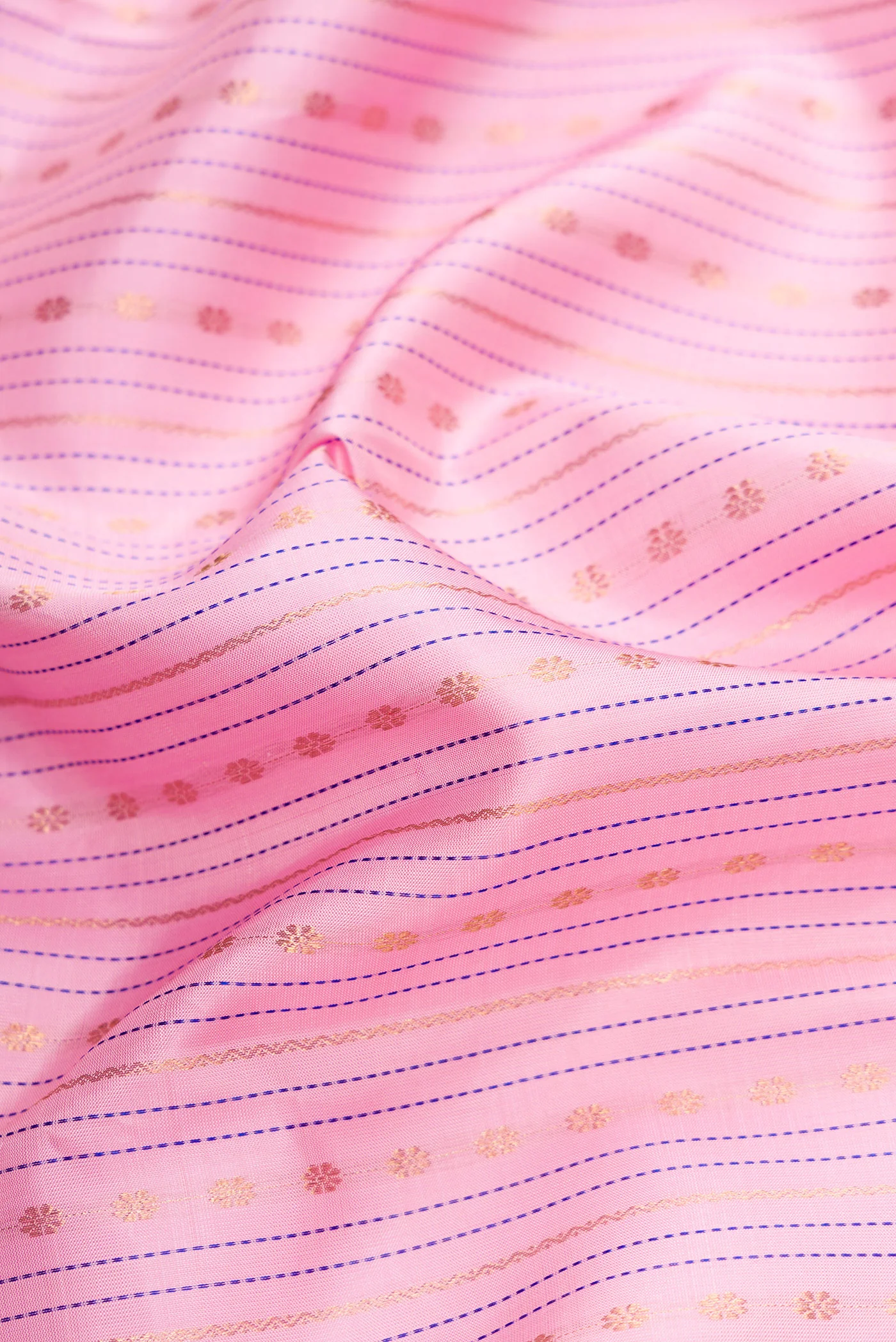 Pure Silk Pure Zari Rose pink Kanchipuram Saree - Image 3