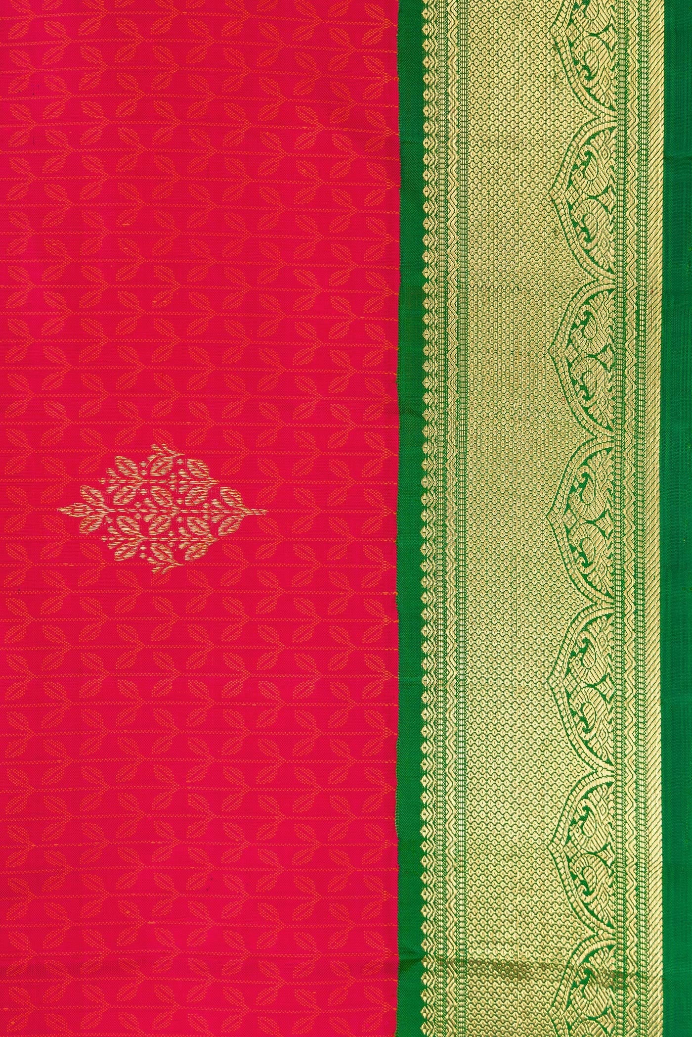 Pure Silk Pure Zari Pink Kanchipuram Saree - Image 3