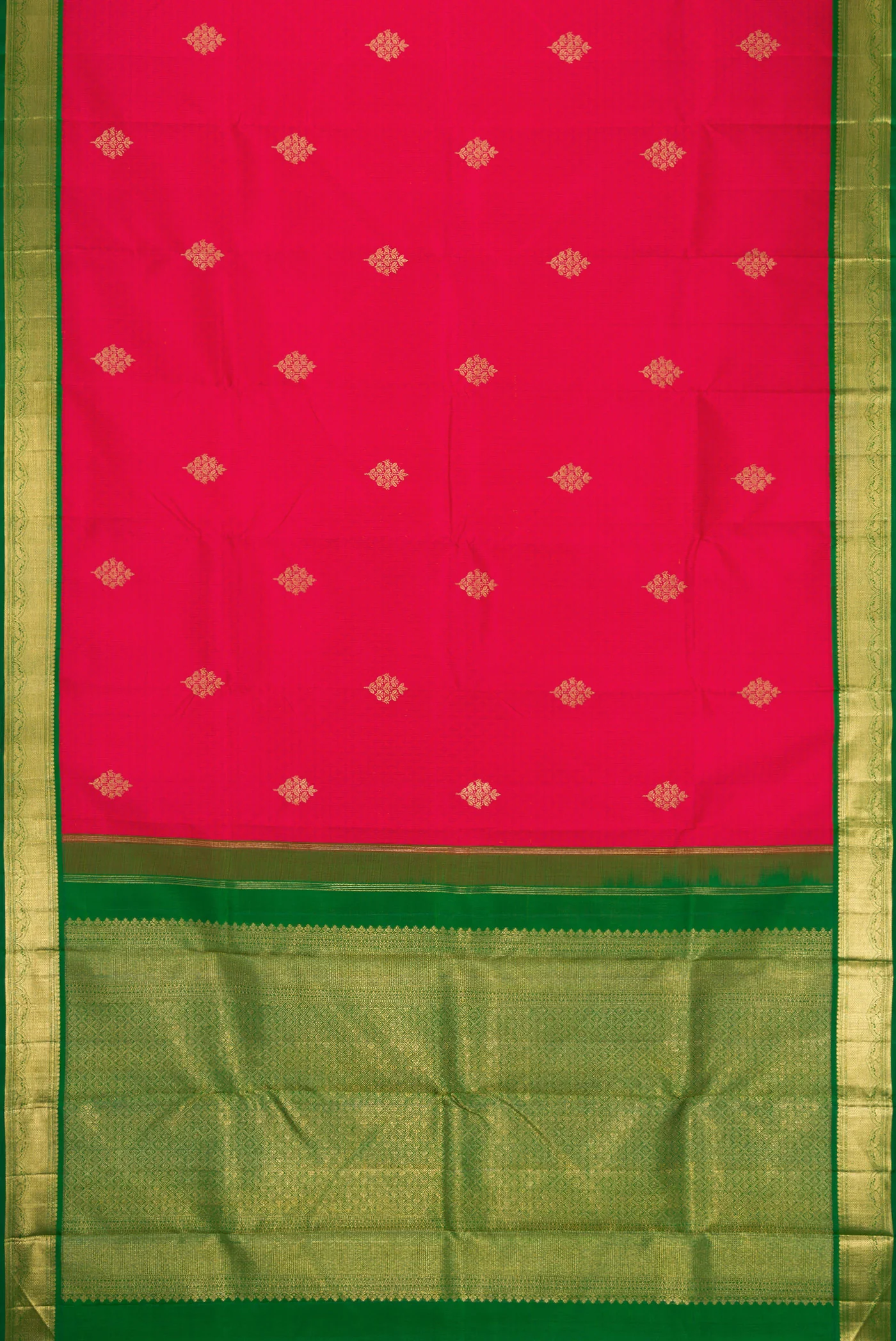 Pure Silk Pure Zari Pink Kanchipuram Saree - Image 6