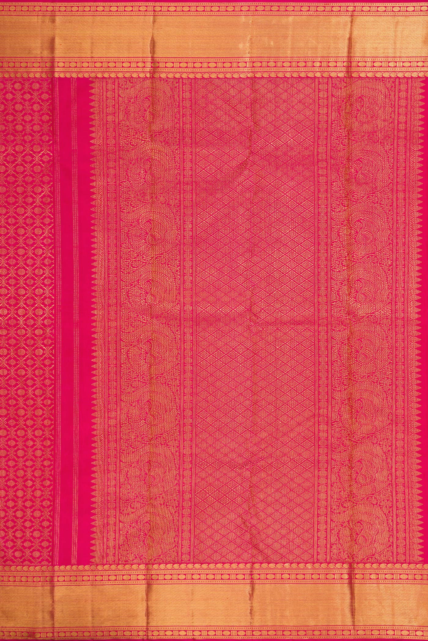 Pure Silk Pure Zari Pink Kanjivaram Saree - Image 7