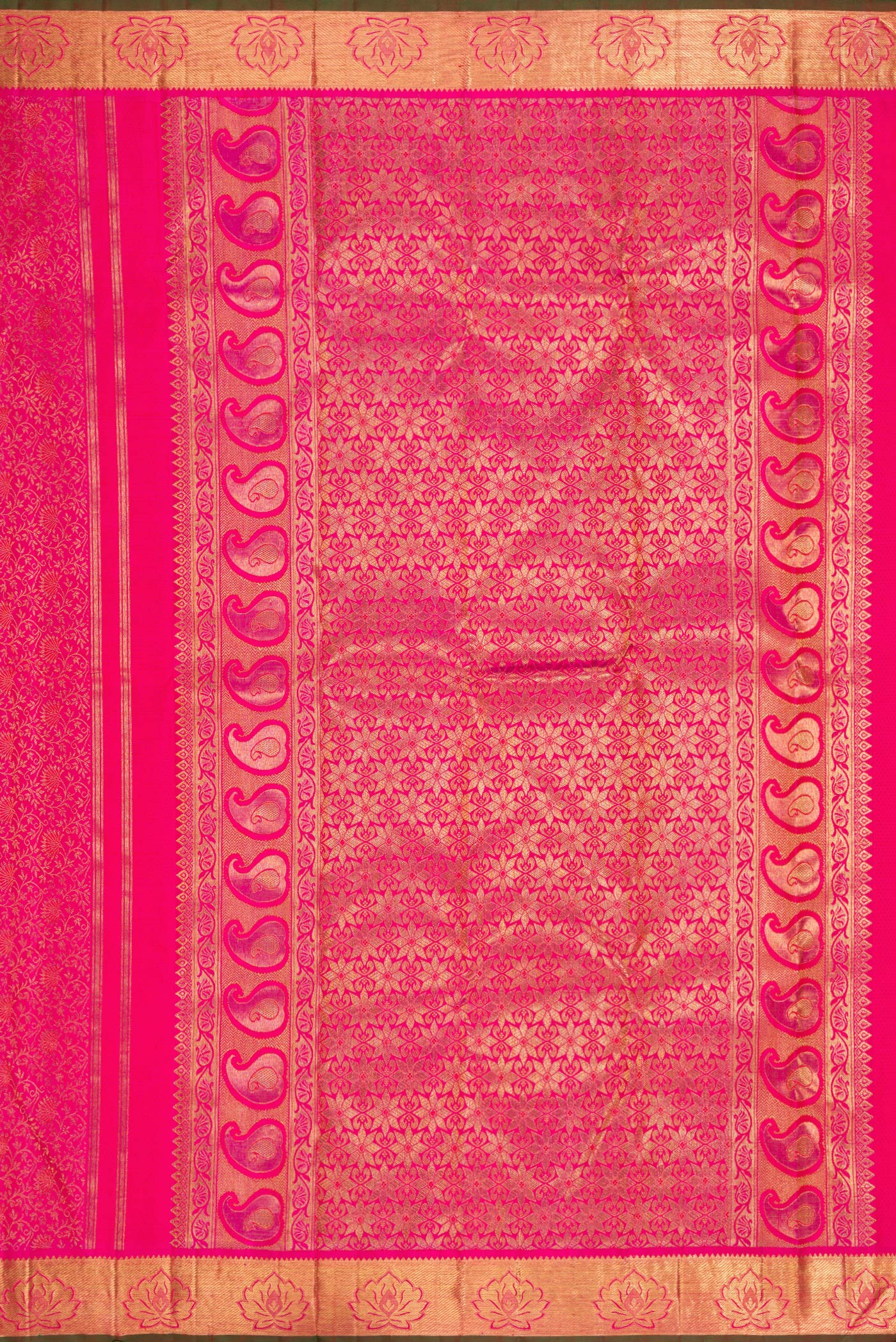 Pure Silk Pure Zari Pink Kanjivaram Saree - Image 7
