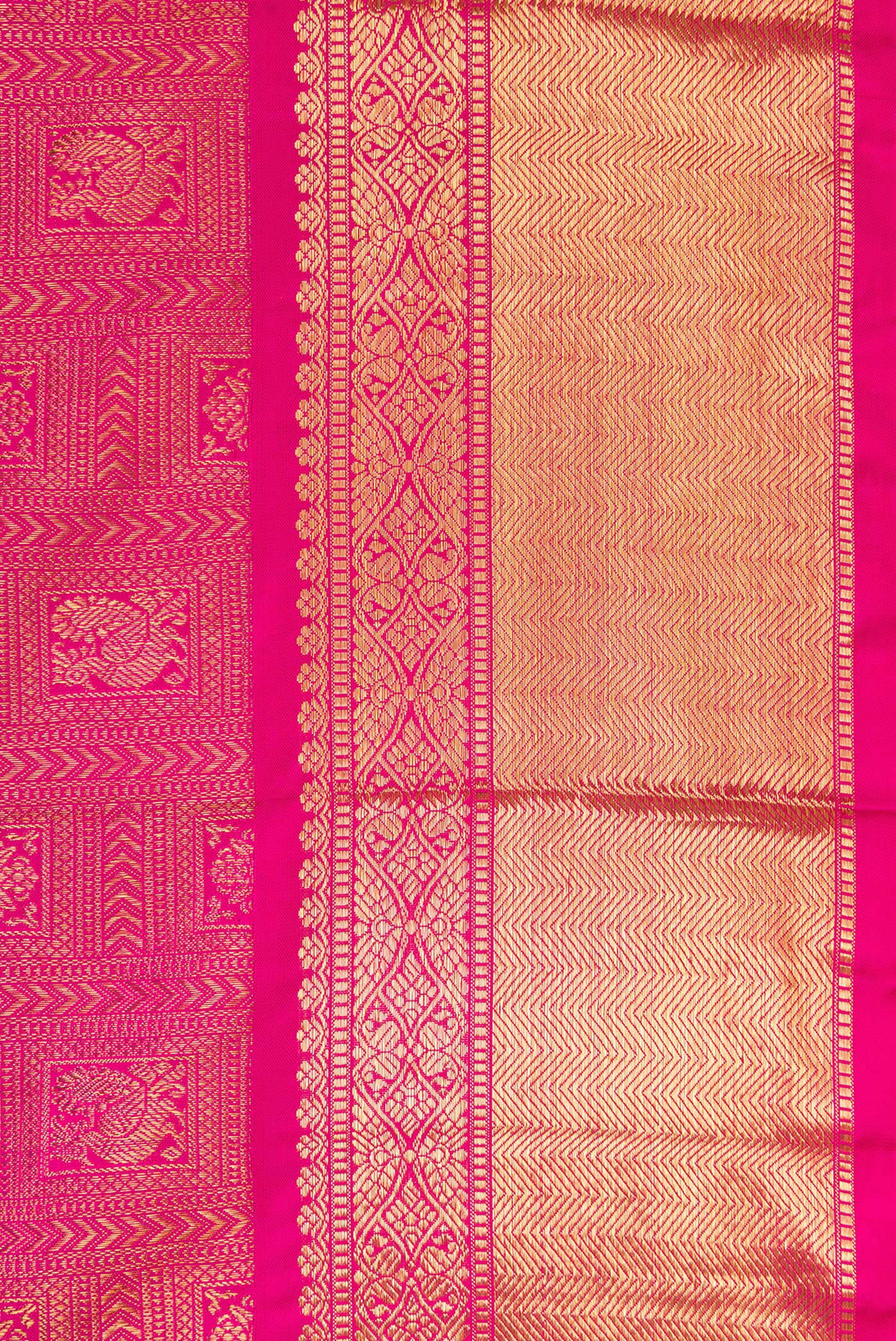 Pure Silk Pure Zari Pink Kanjivaram Saree - Image 3