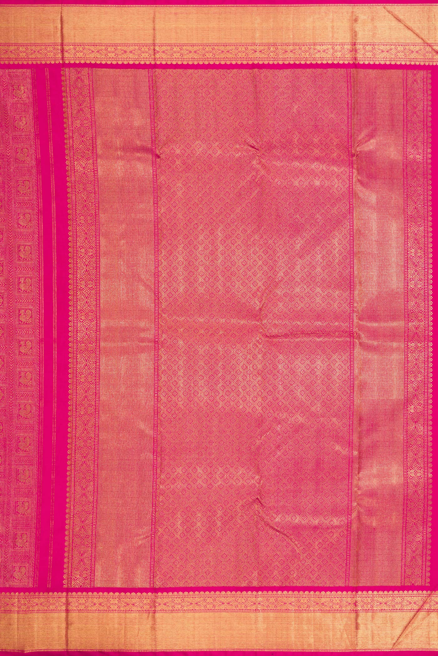 Pure Silk Pure Zari Pink Kanjivaram Saree - Image 7