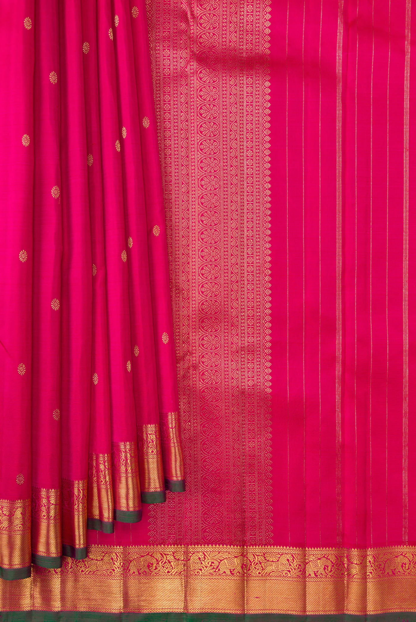 Pure Silk Pure Zari Pink Kanjivaram Saree - Image 4