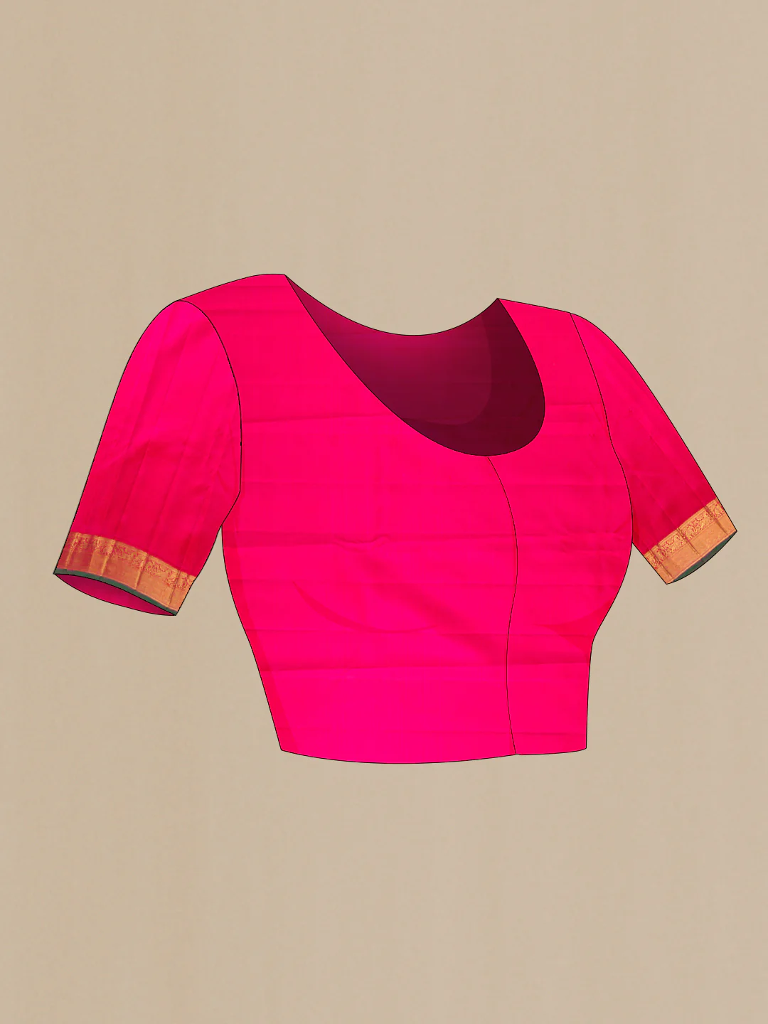 Pure Silk Pure Zari Pink Kanjivaram Saree - Image 5