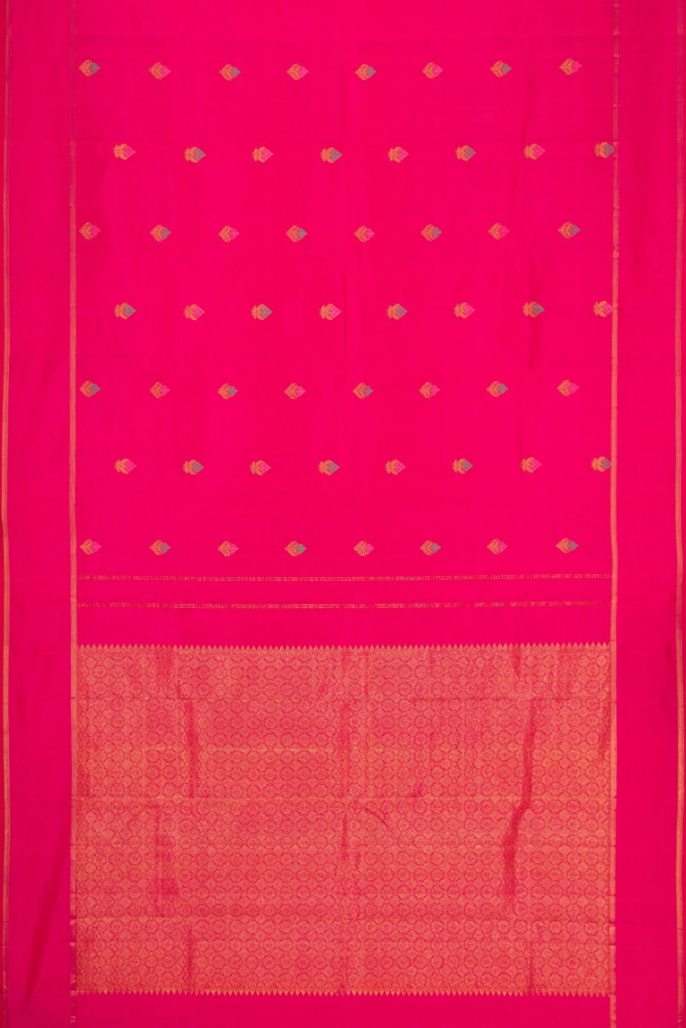 Pure Silk Pure Zari Pink Kanjivaram Saree - Image 6