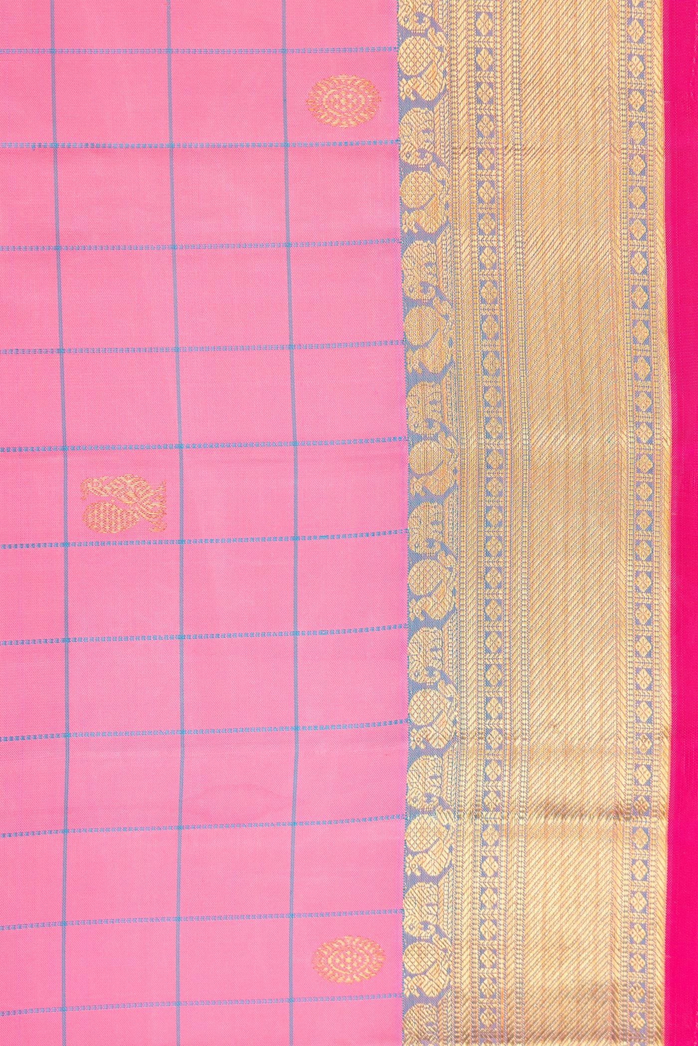Rose pink Kanjivaram Silk Saree - Image 3