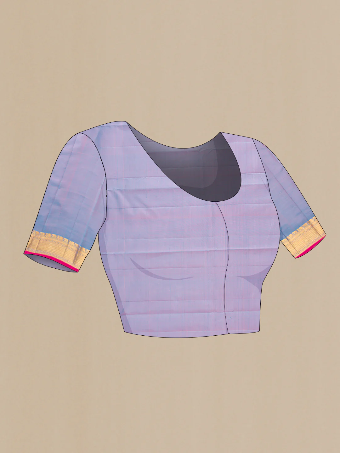 Rose pink Kanjivaram Silk Saree - Image 5