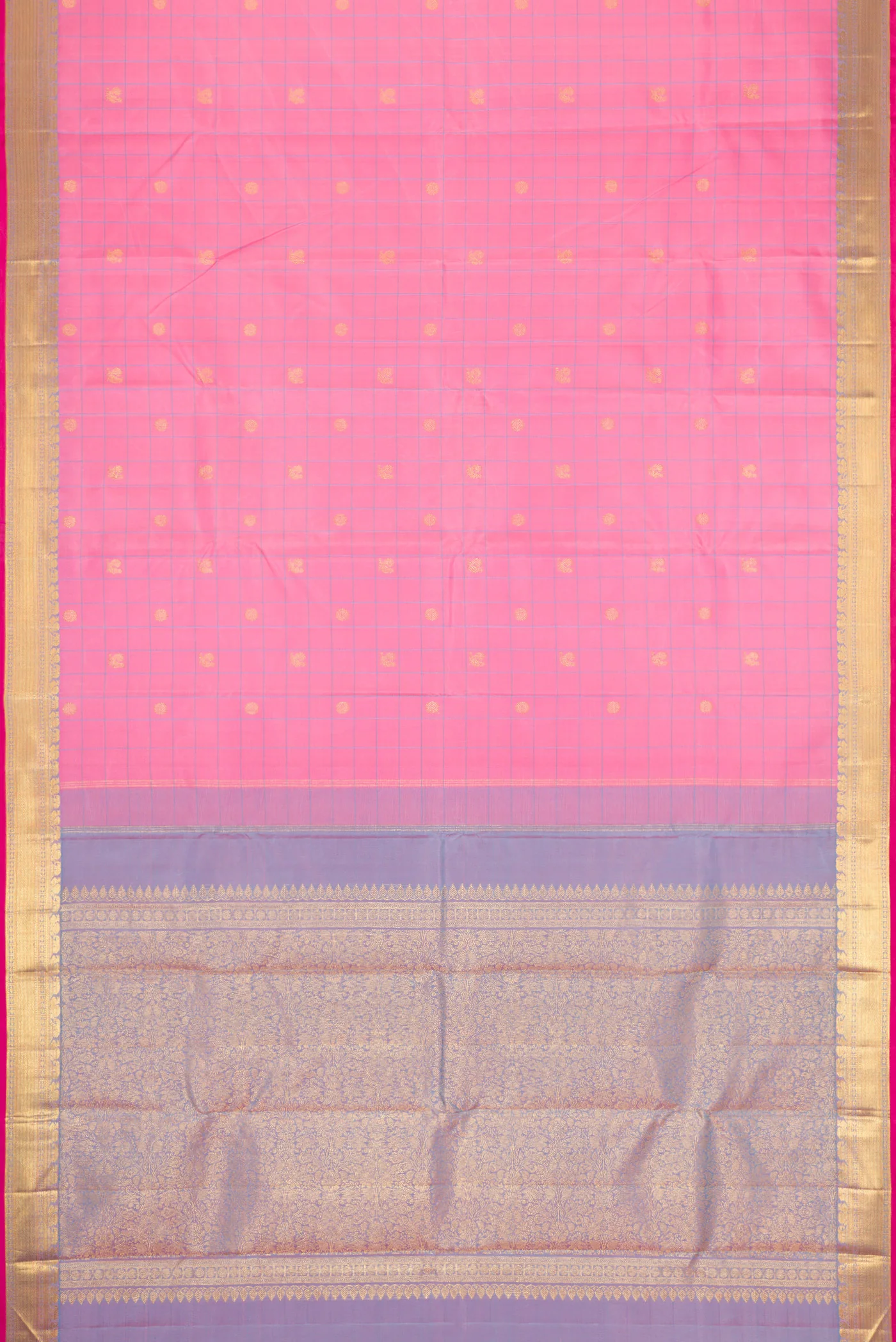 Rose pink Kanjivaram Silk Saree - Image 6