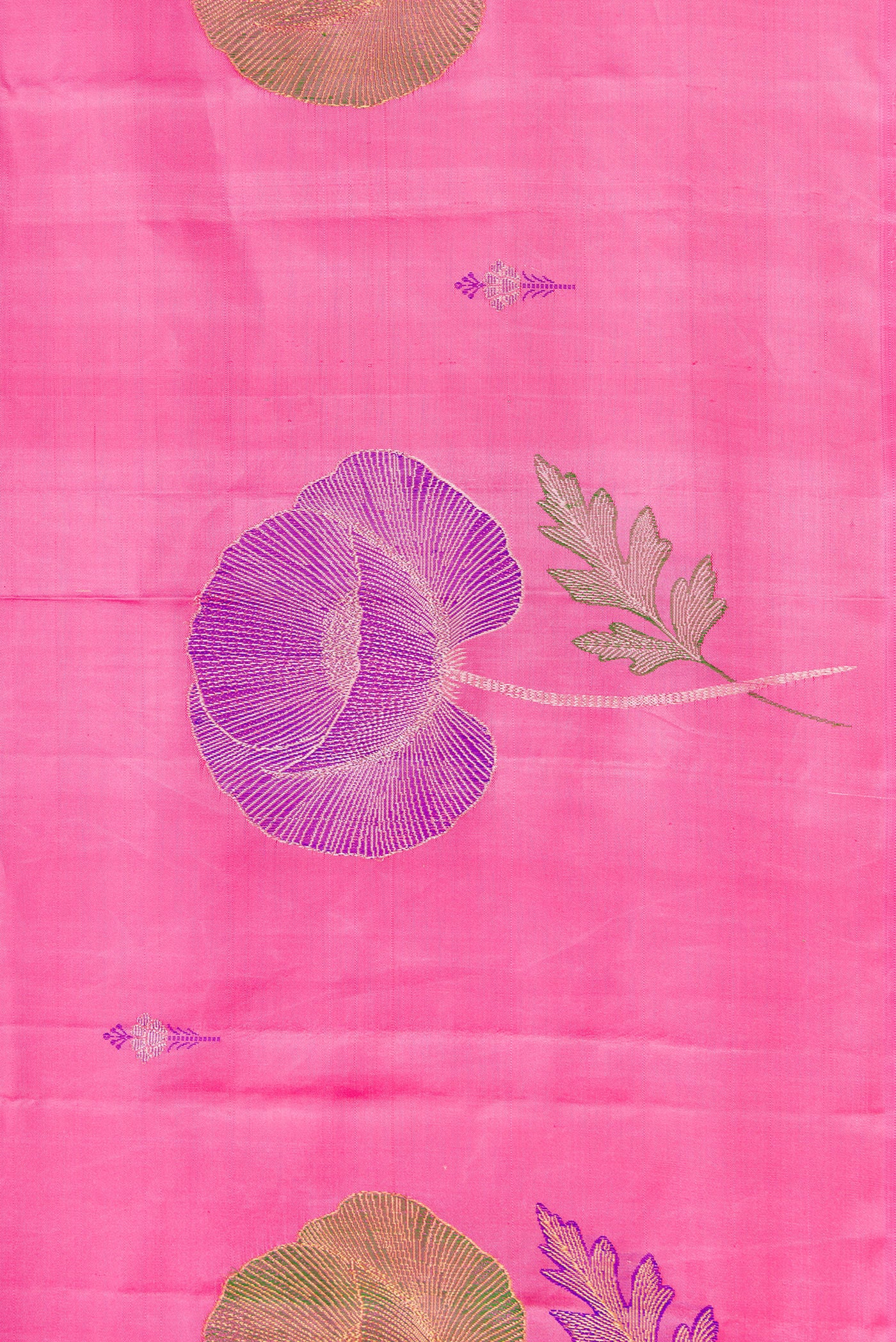 Pure Silk Pure Zari Pink Kanjivaram Saree - Image 3