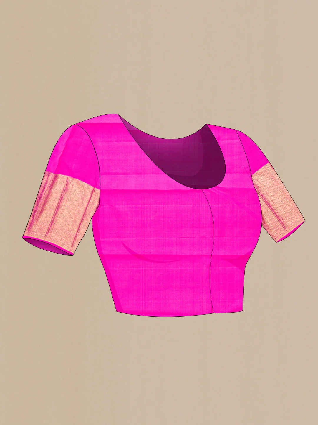 Pure Silk Pure Zari Pink Dual Tone Kanjivaram Saree - Image 5