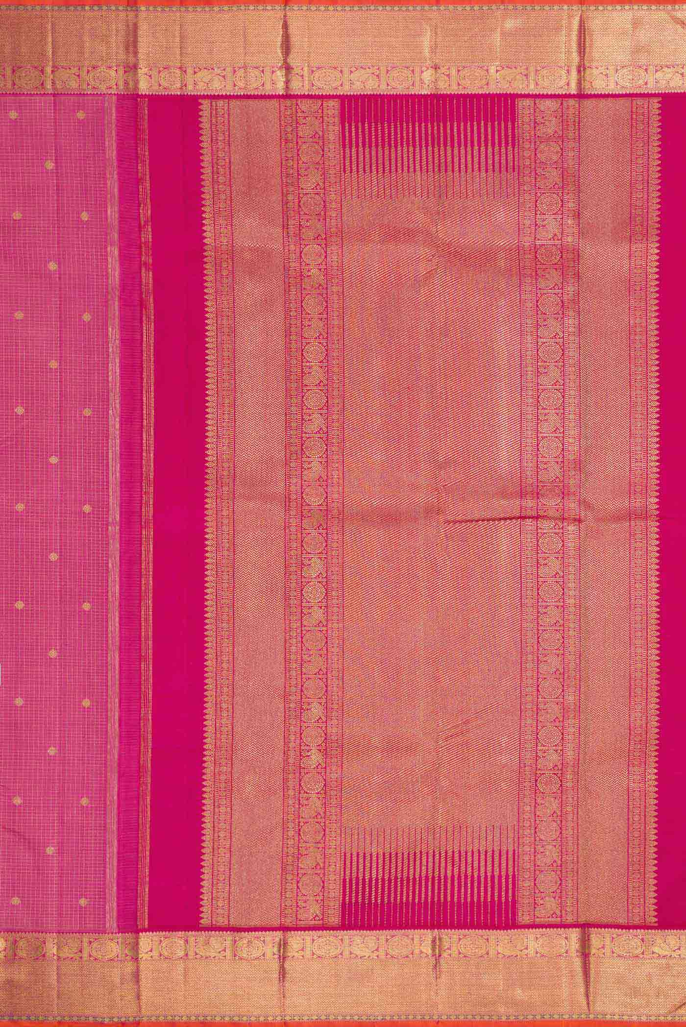 Pure Silk Pure Zari Pink Kanjivaram Saree - Image 7