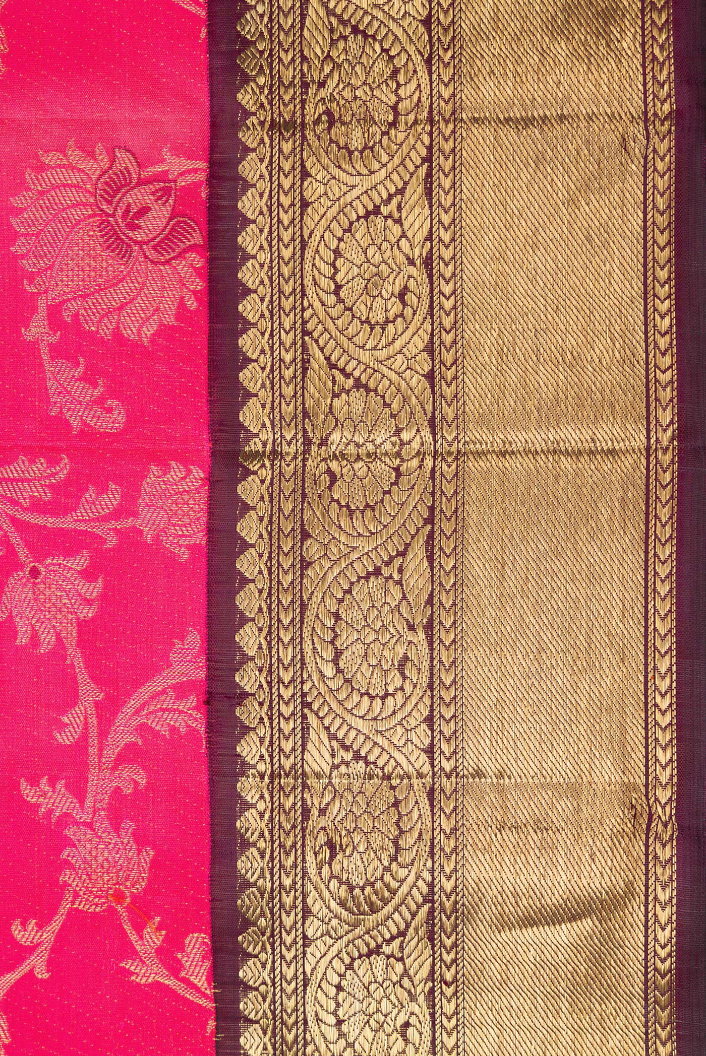 Pure Silk Pure Zari Pink Kanjivaram Saree - Image 3