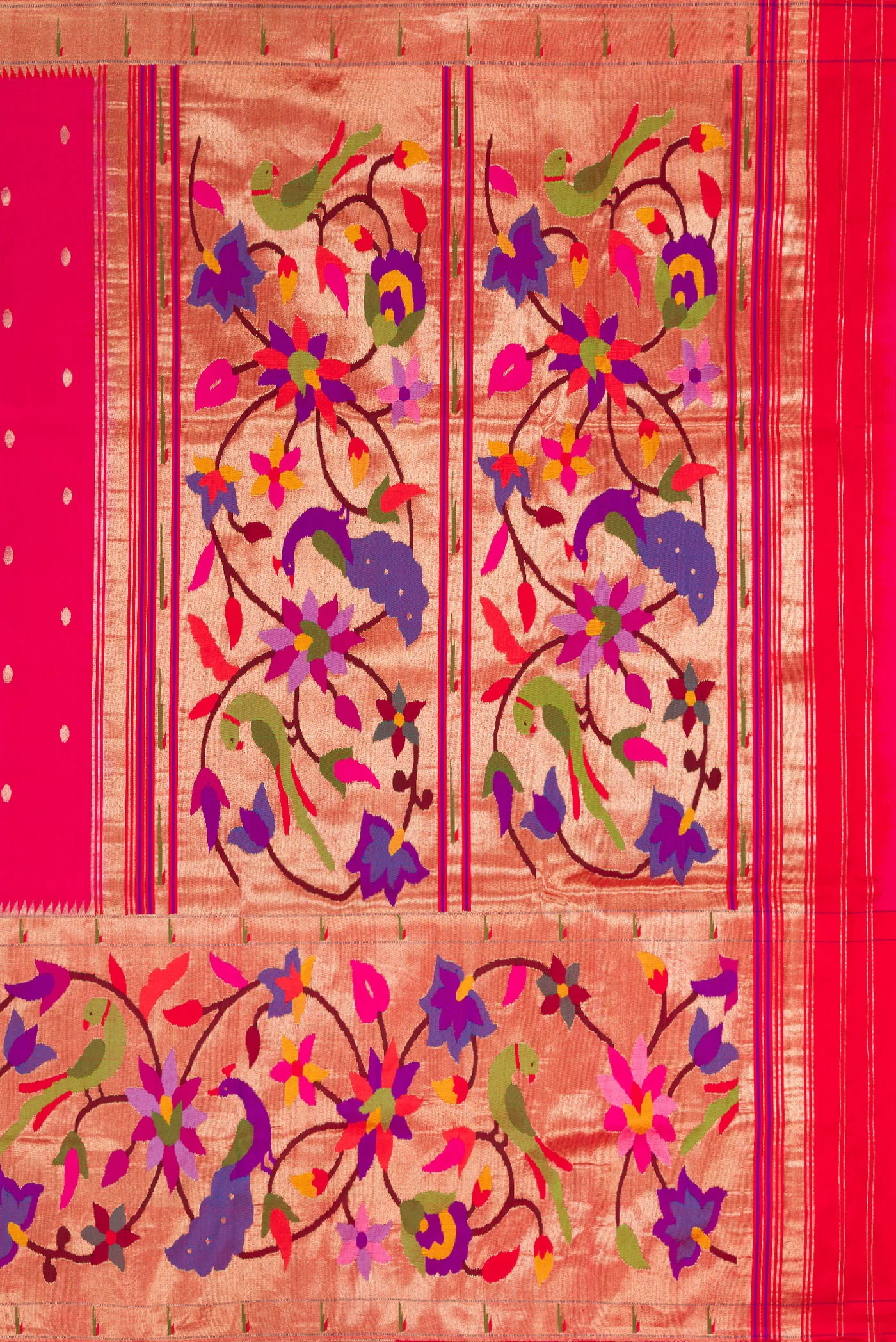 Pure Silk Pure Zari Pink Paithani Saree - Image 7