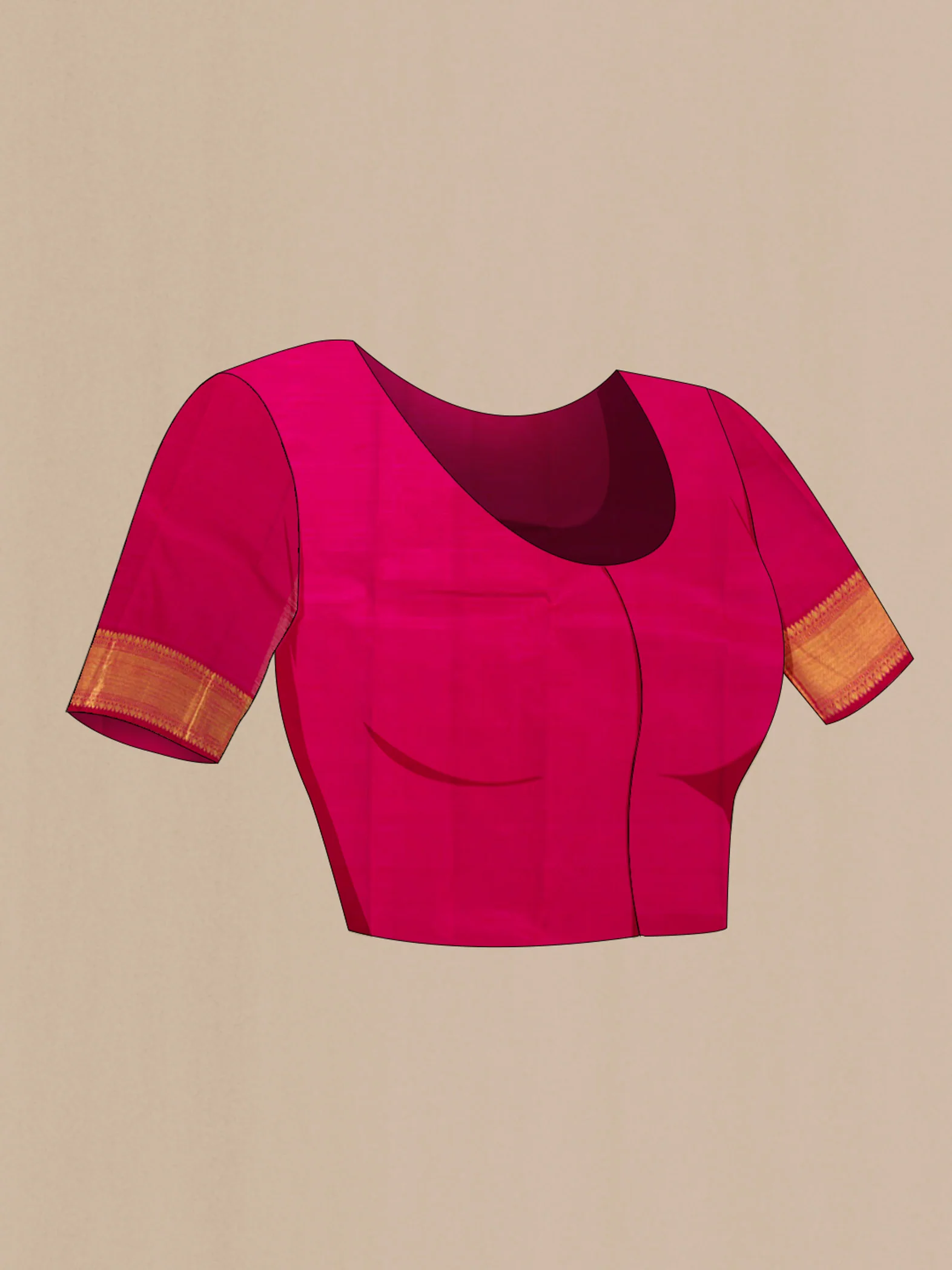 Pure Silk Pure Zari Pink Kanjivaram Saree - Image 4