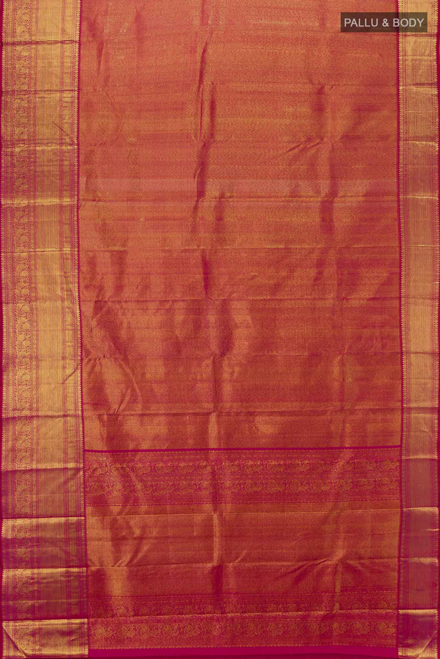 Pure Silk Pure Zari Pink Kanjivaram Saree - Image 5