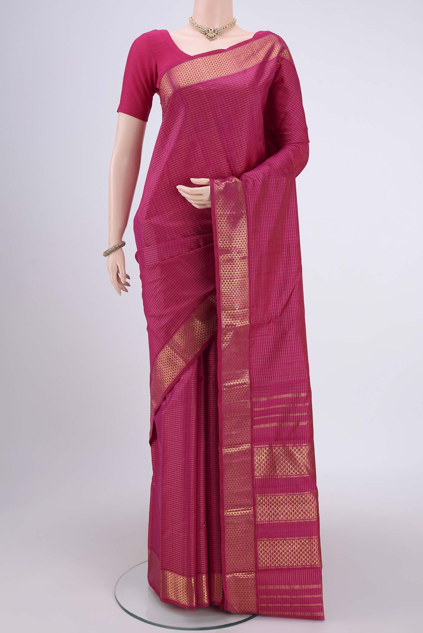 Pink Kanchipuram Silk Saree