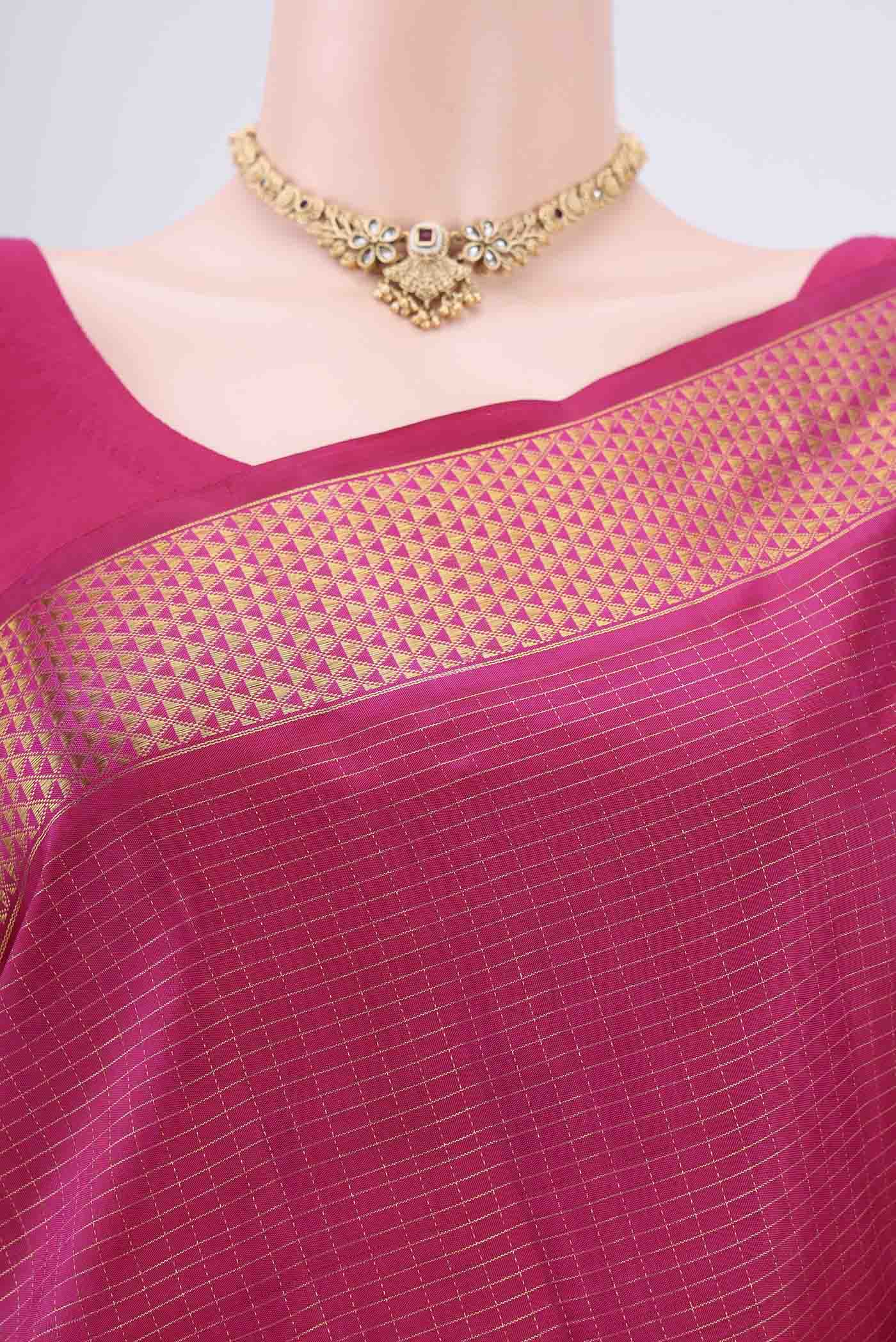 Pink Kanchipuram Silk Saree - Image 2