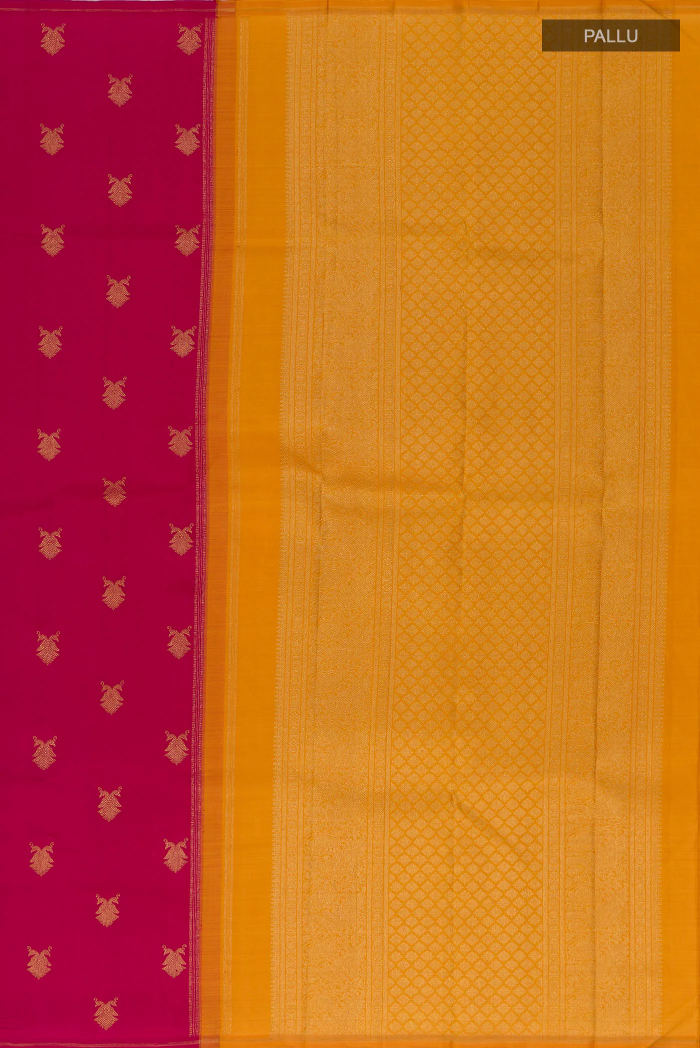 Pure Silk Pure Zari Pink Kanchipuram Saree - Image 5