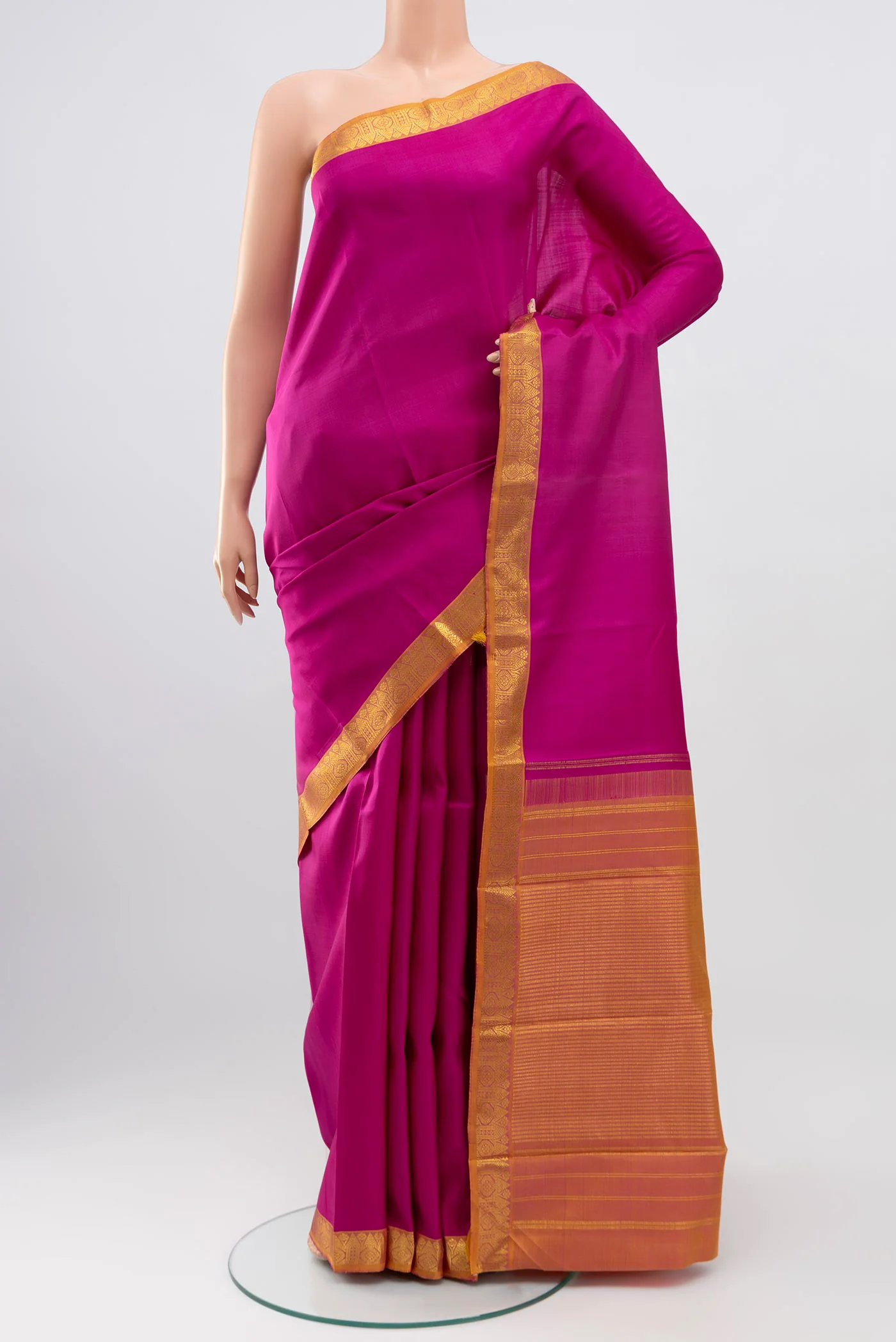 Rani Pink Kanjivaram Silk Saree