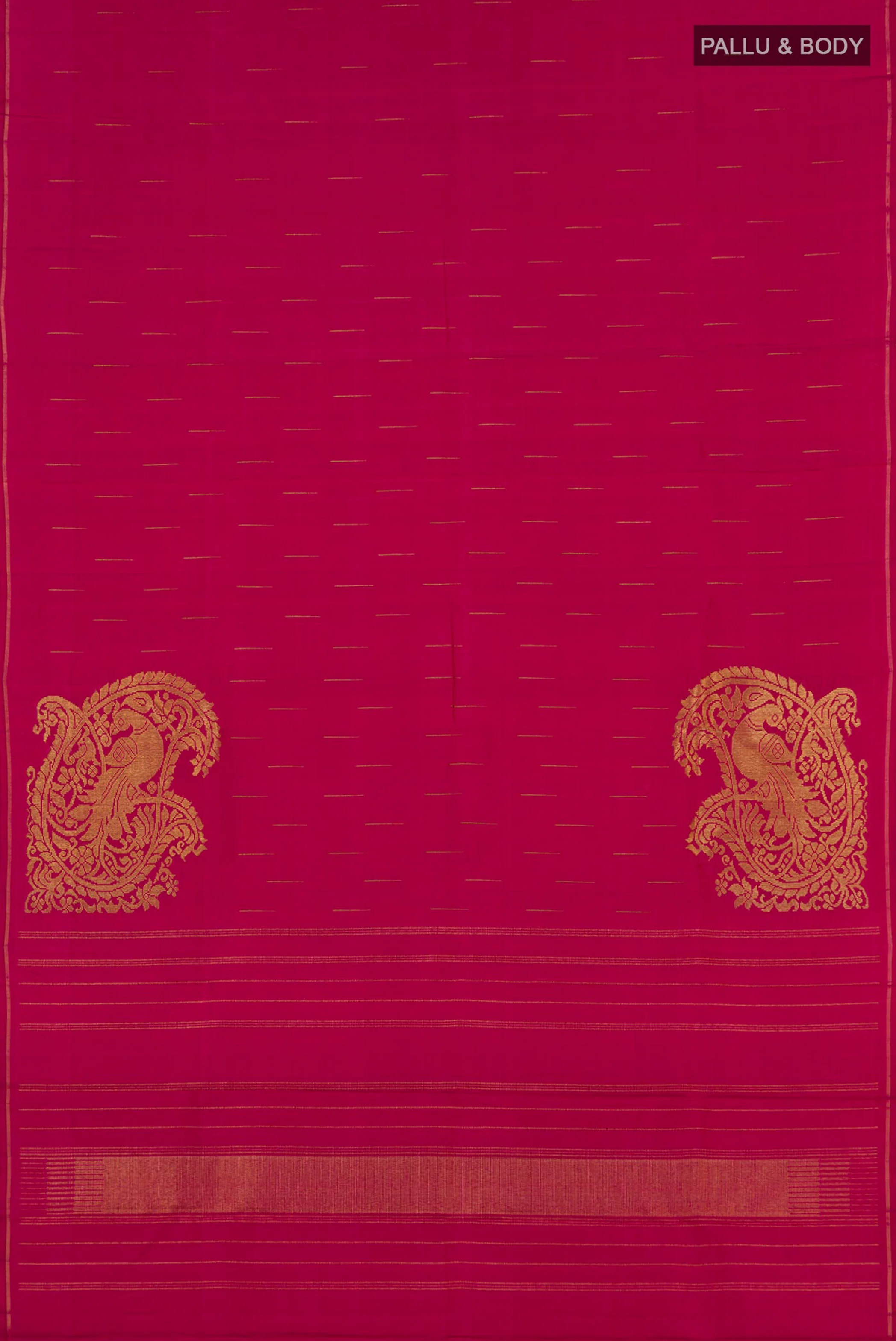 Pure Silk Pure Zari Pink Kanjivaram Saree - Image 5