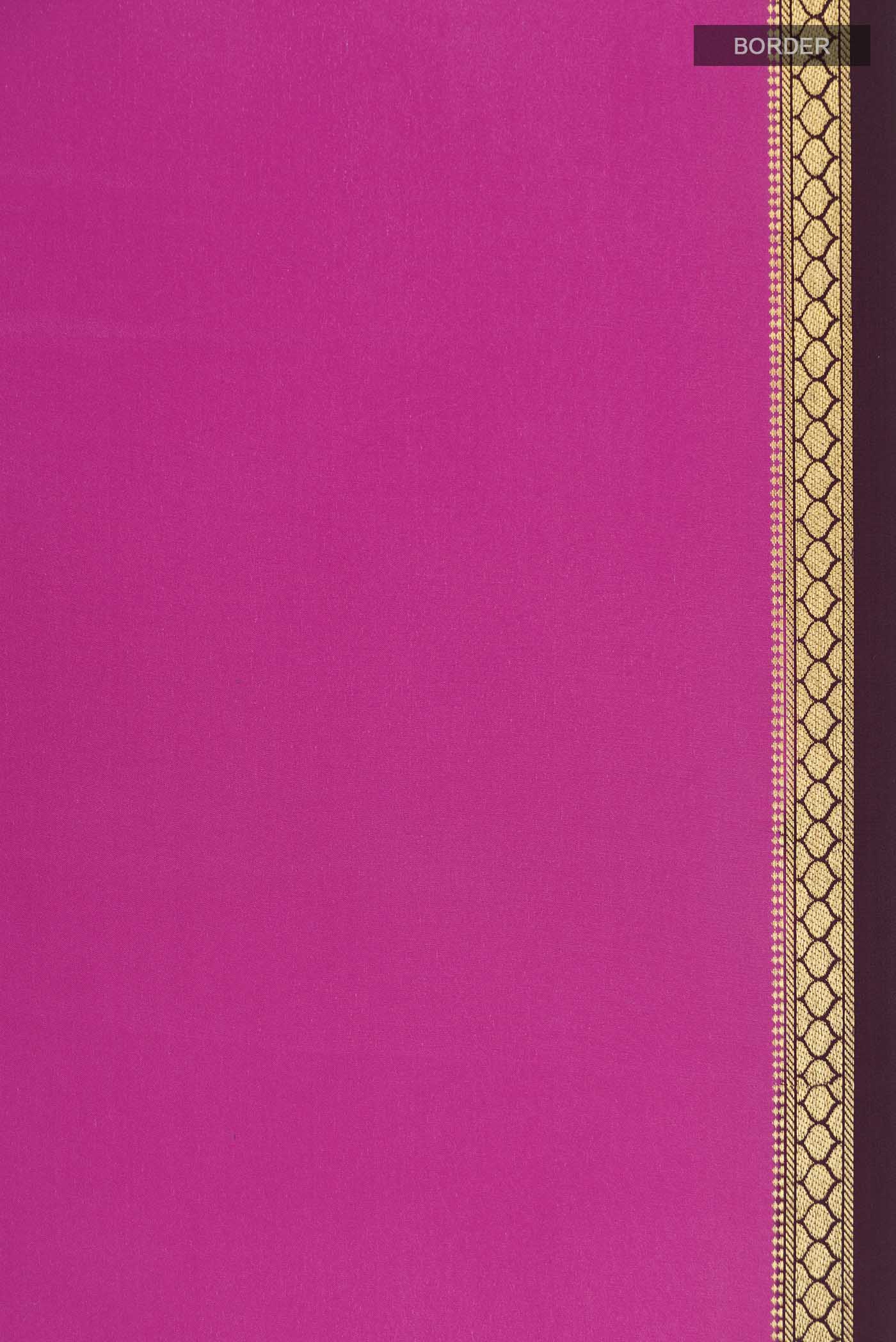 Pure Silk Pure Zari Pink Mysore Crepe Saree - Image 3