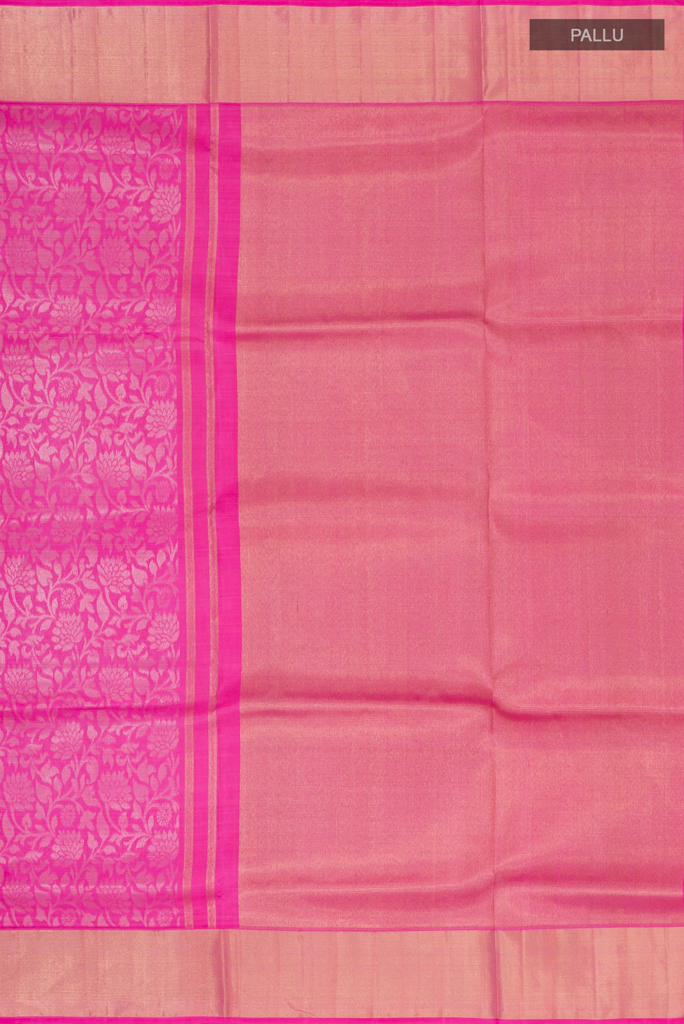 Pure Silk Pure Zari Rose pink Uppada Saree - Image 6