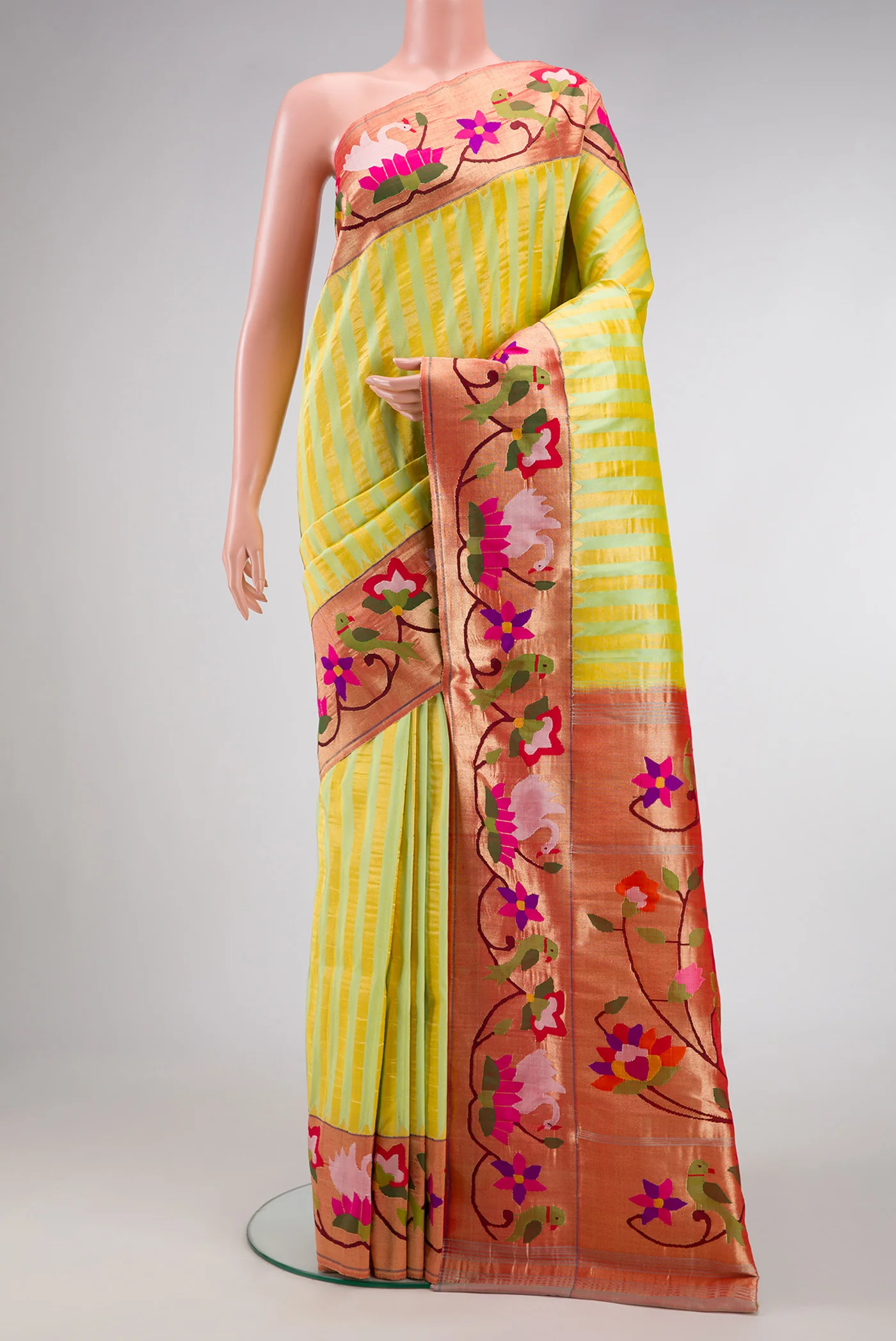 Pure Silk Pure Zari Multi Color Paithani Saree