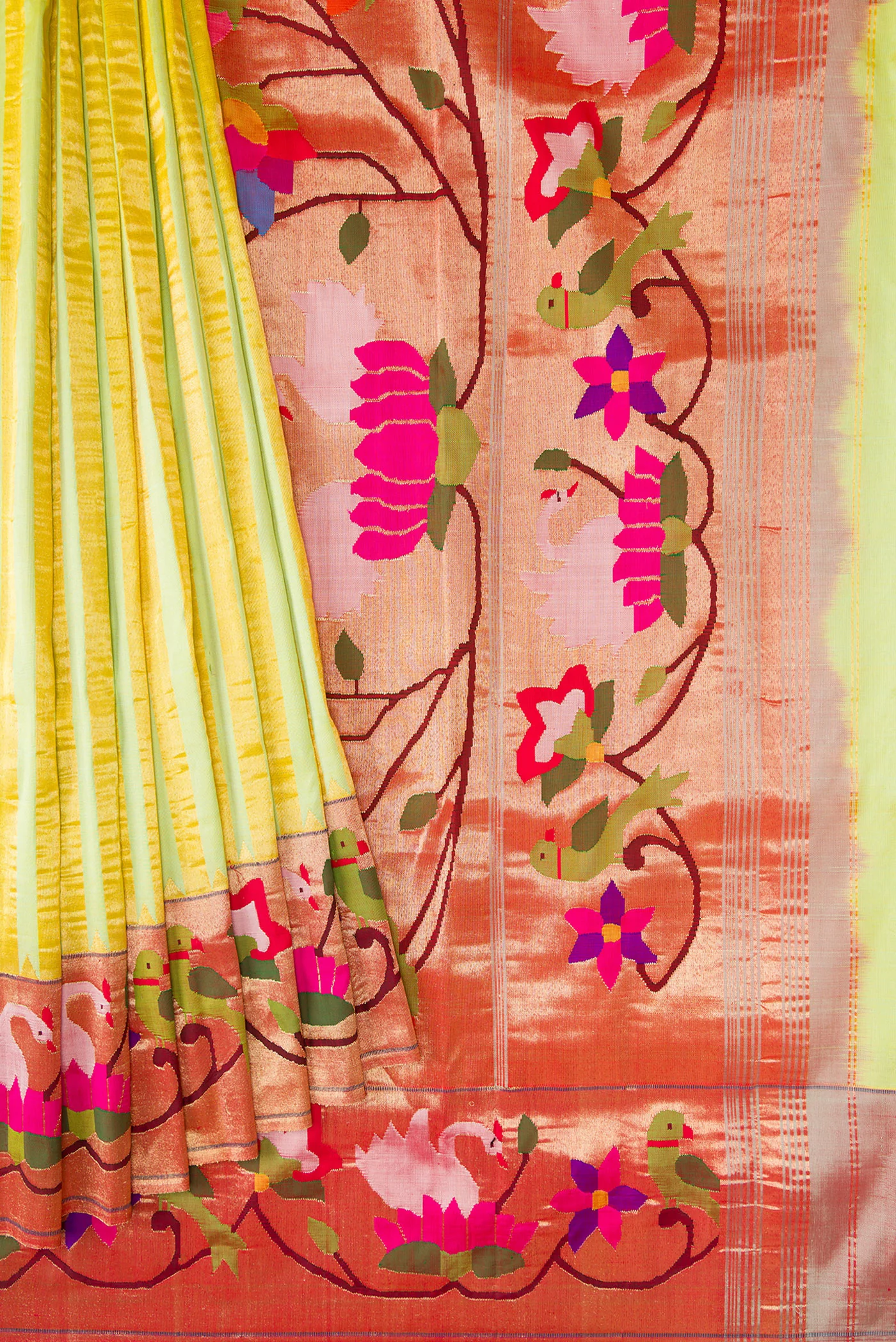 Pure Silk Pure Zari Multi Color Paithani Saree - Image 4