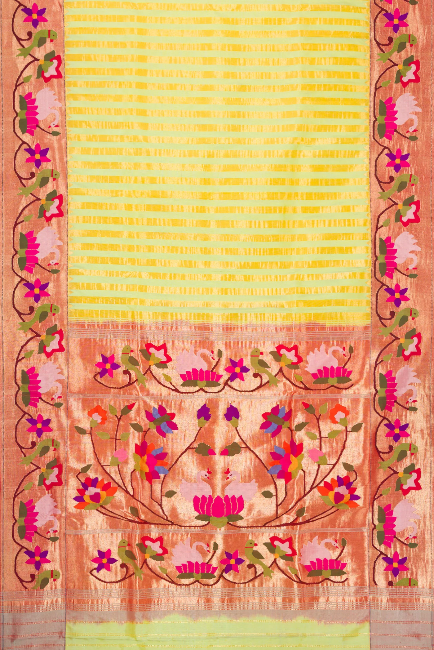 Pure Silk Pure Zari Multi Color Paithani Saree - Image 6