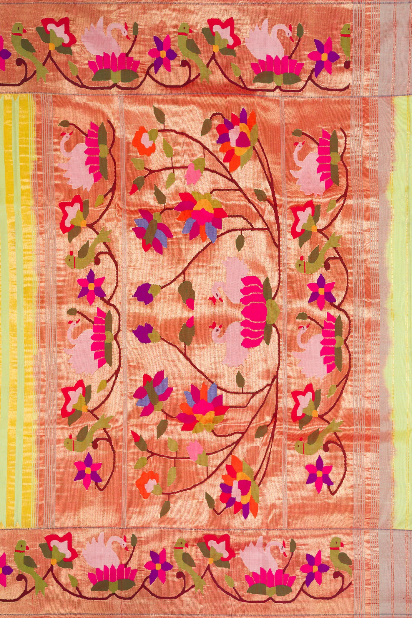 Pure Silk Pure Zari Multi Color Paithani Saree - Image 7